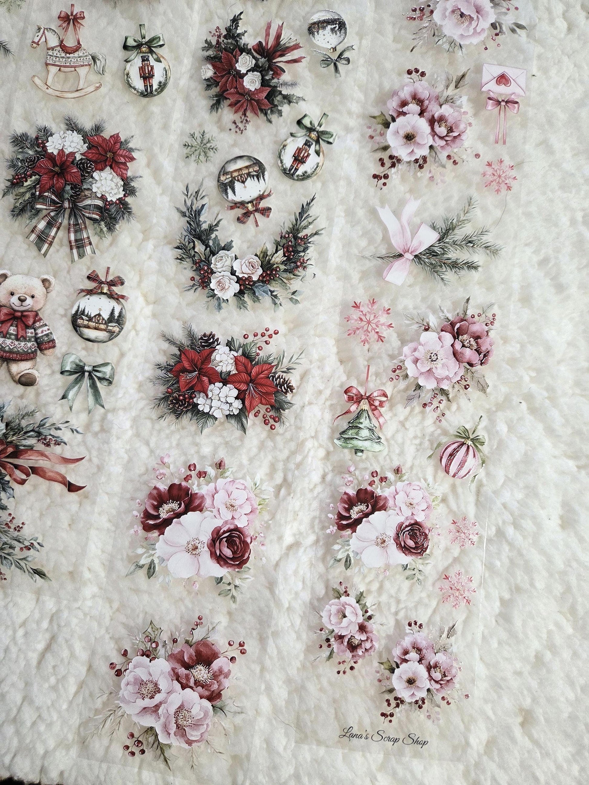 Christmas Floral - PET Tape | Scrapbooking & Journaling Supplies