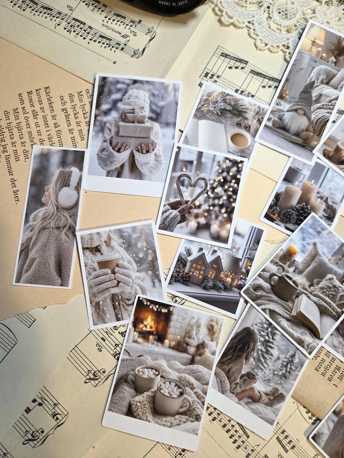 Cozy Moments – Mini Photo Stickers Set, 17 pcs