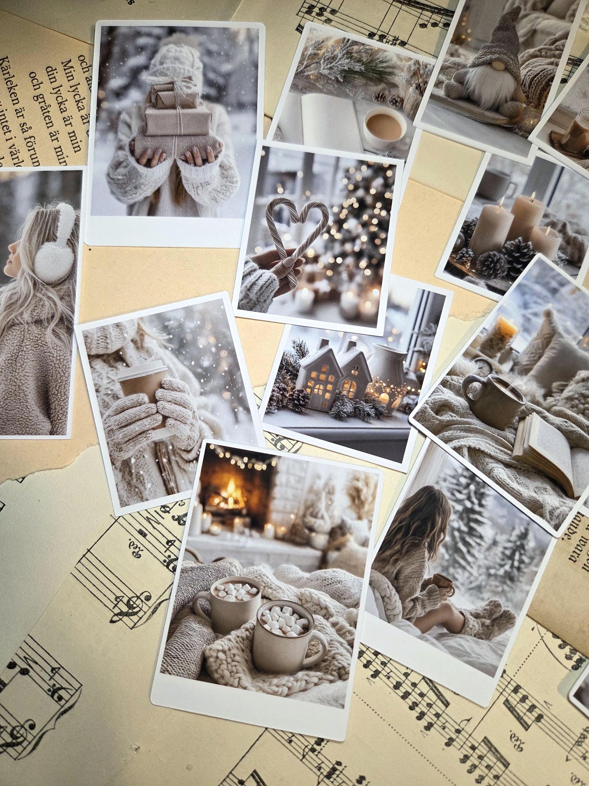 Cozy Moments – Mini Photo Stickers Set, 17 pcs