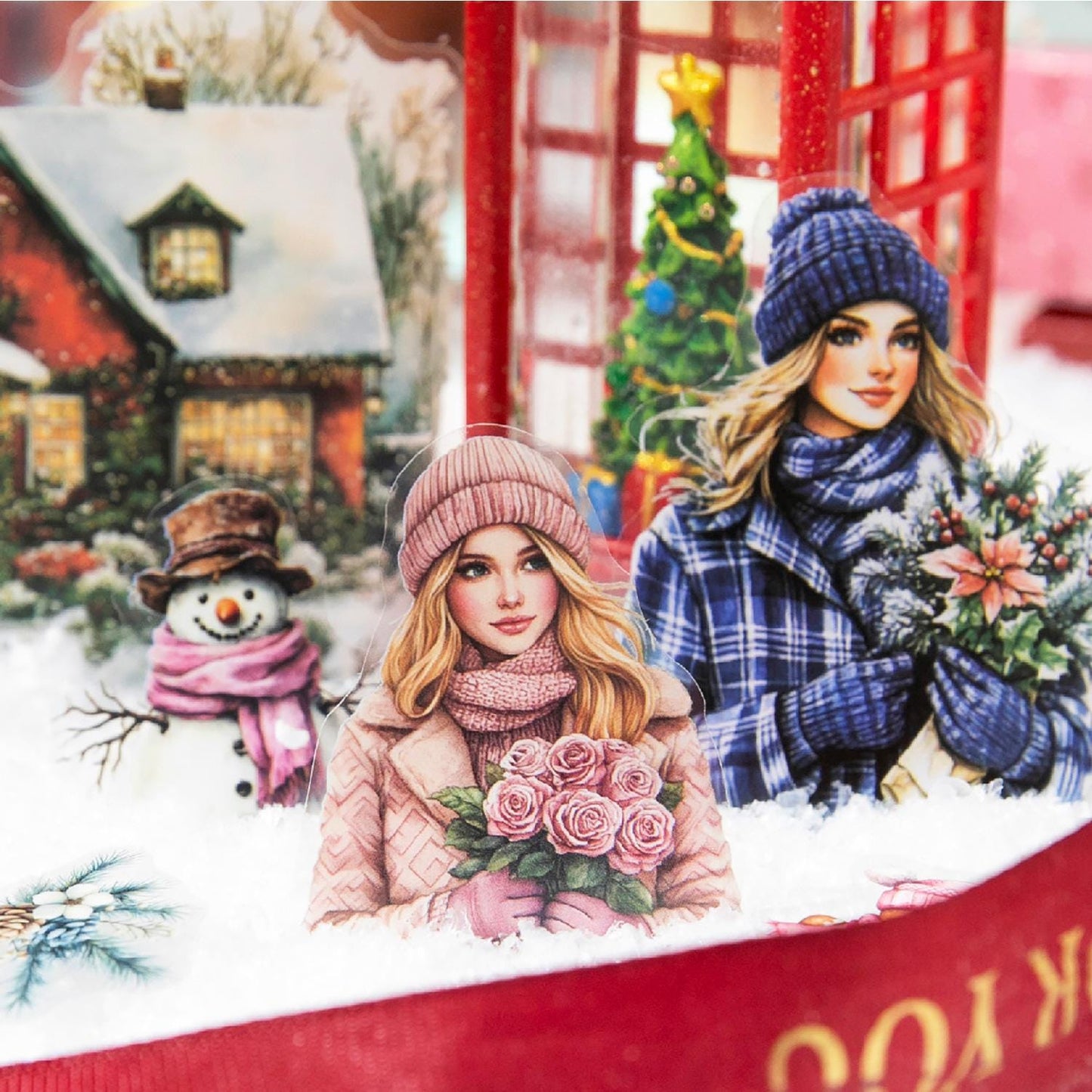 Christmas PET Sticker Pack • 40 st • Vintage Holiday Girls & Winter Scenes