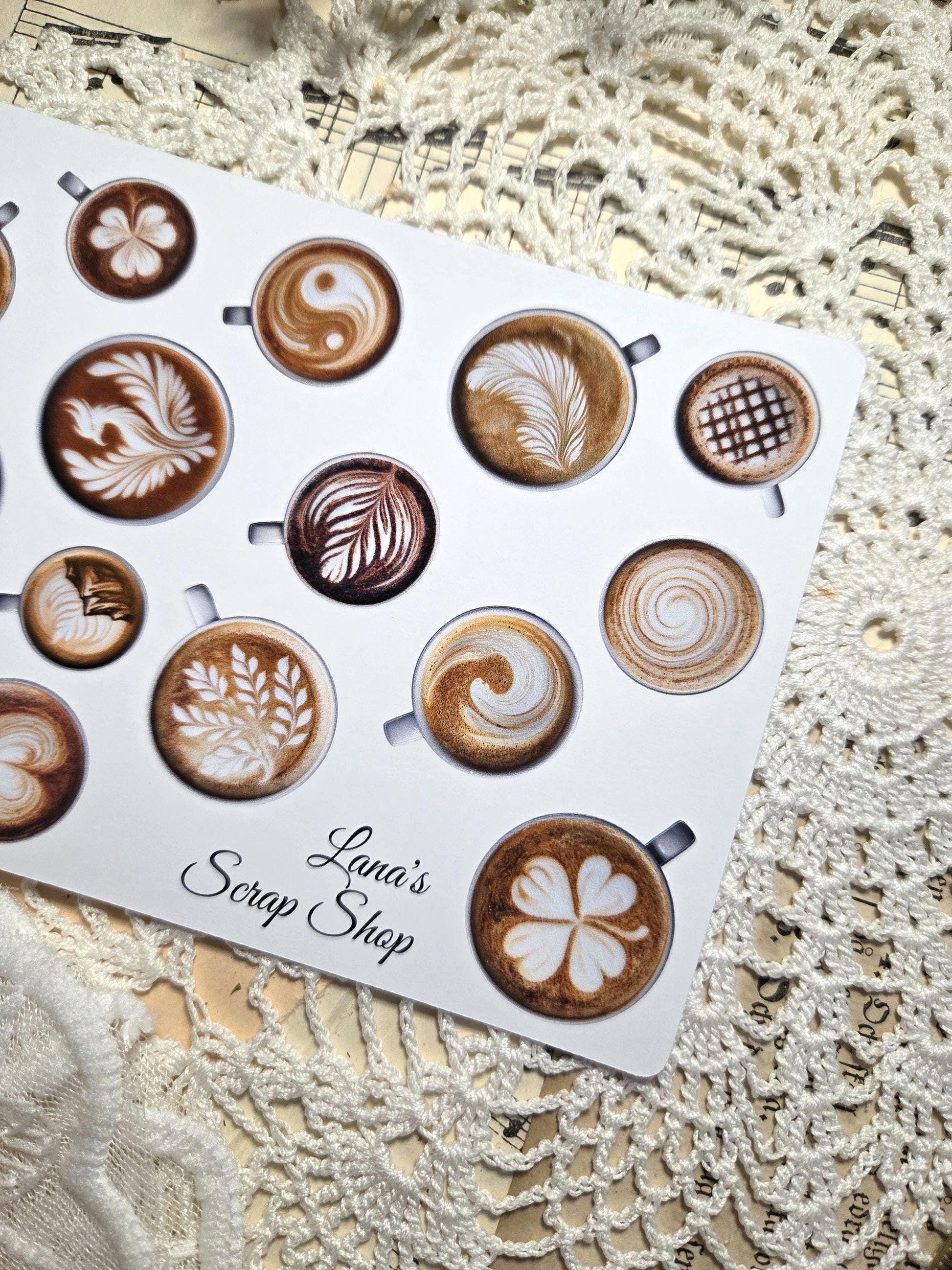 Coffee Cups - Sticker Sheet | A6