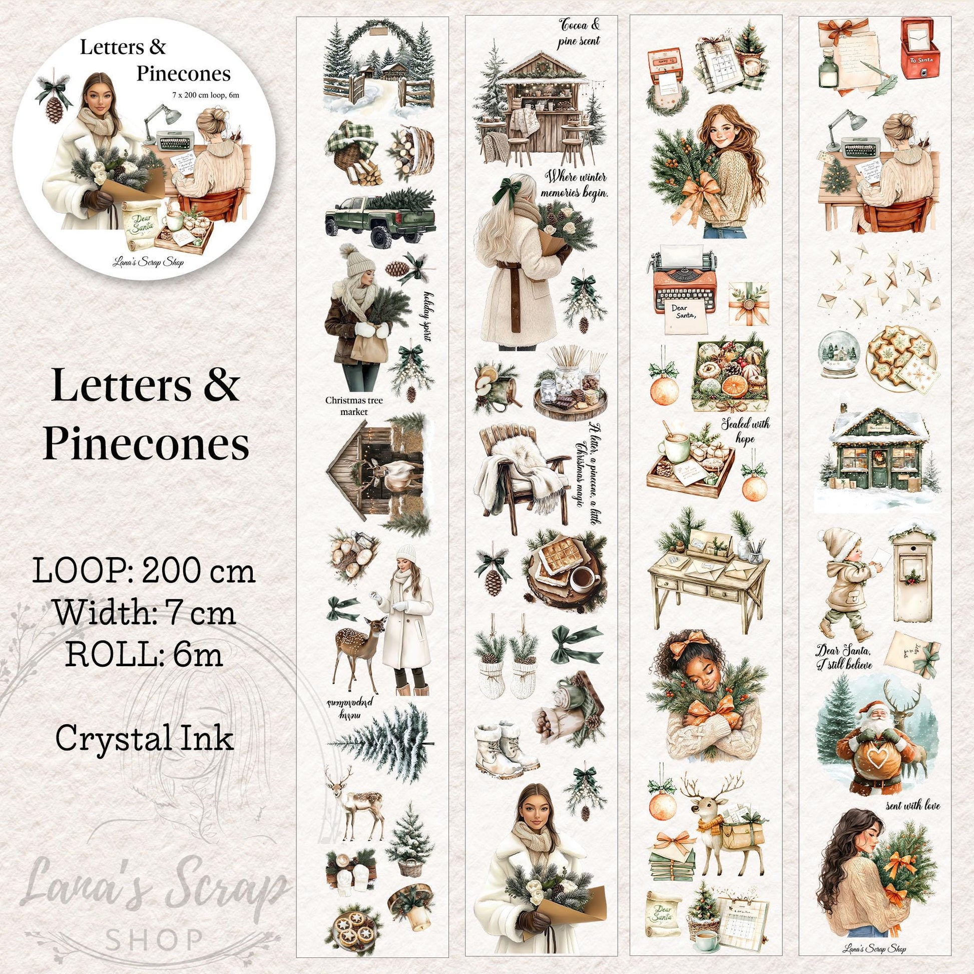 Letters and Pinecones - PET Tape | Scrapbooking & Journaling Supplies