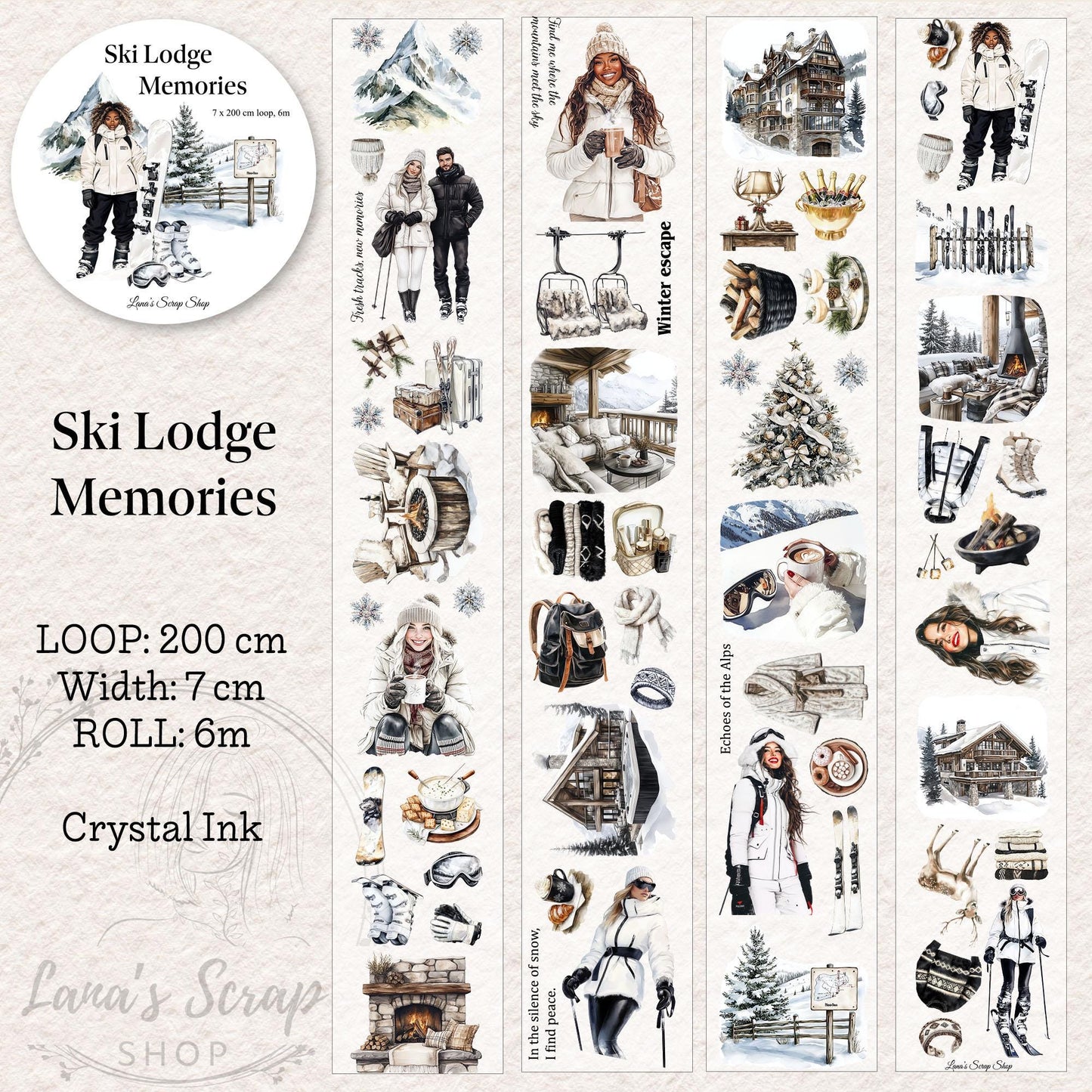 Ski Lodge Memories - PET Tape | Scrapbooking & Journaling Supplies