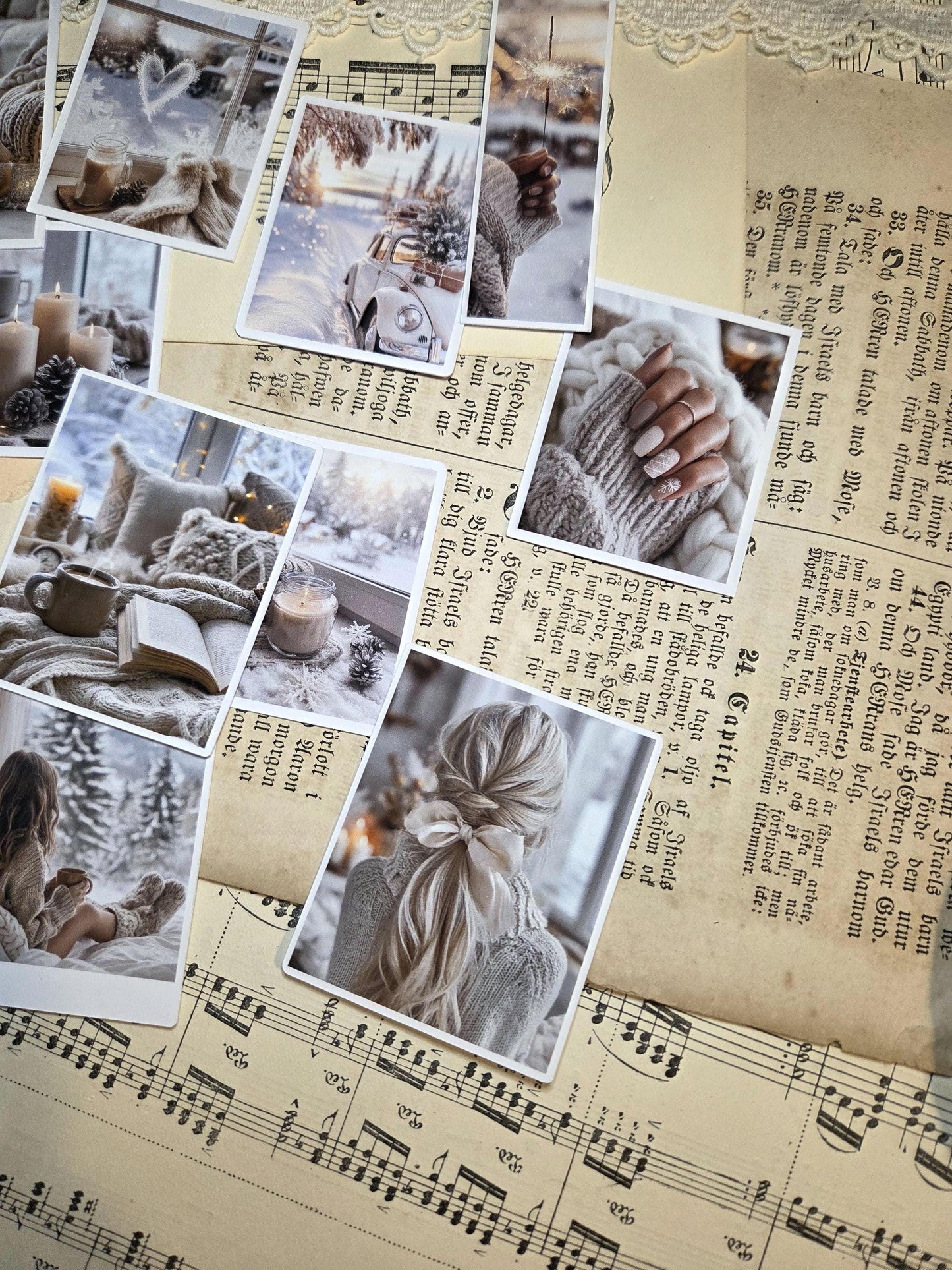 Cozy Moments – Mini Photo Stickers Set, 17 pcs