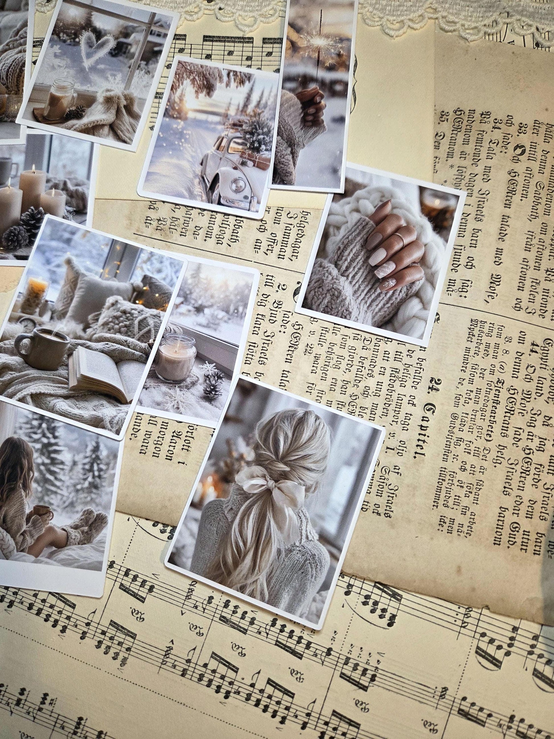 Cozy Moments – Mini Photo Stickers Set, 17 pcs