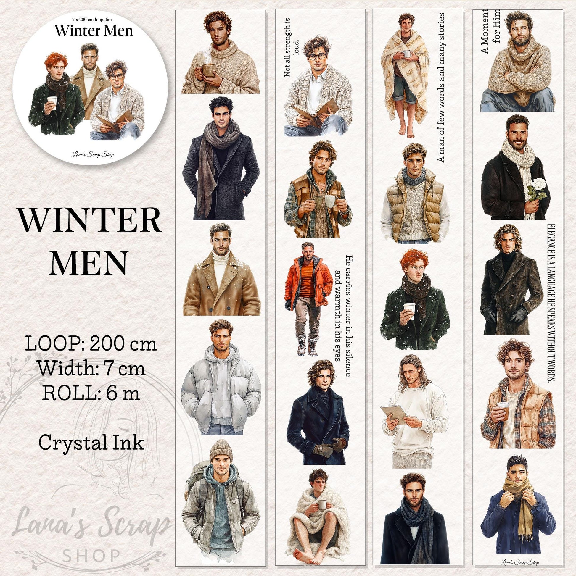 Winter Men - PET Tape | Scrapbooking & Journaling