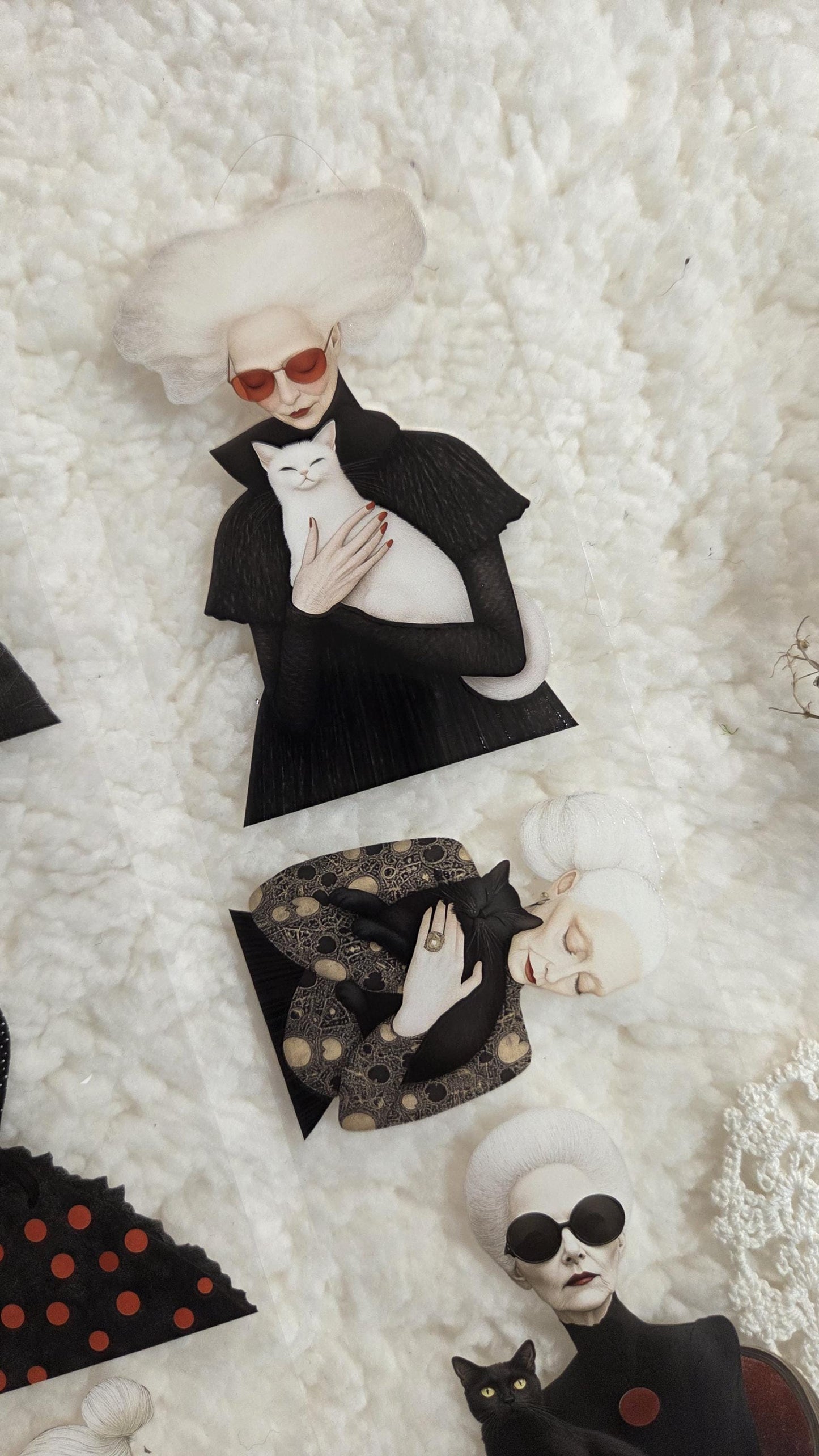 Old Ladies with Cats - PET Tape | Scrapbooking & Journaling