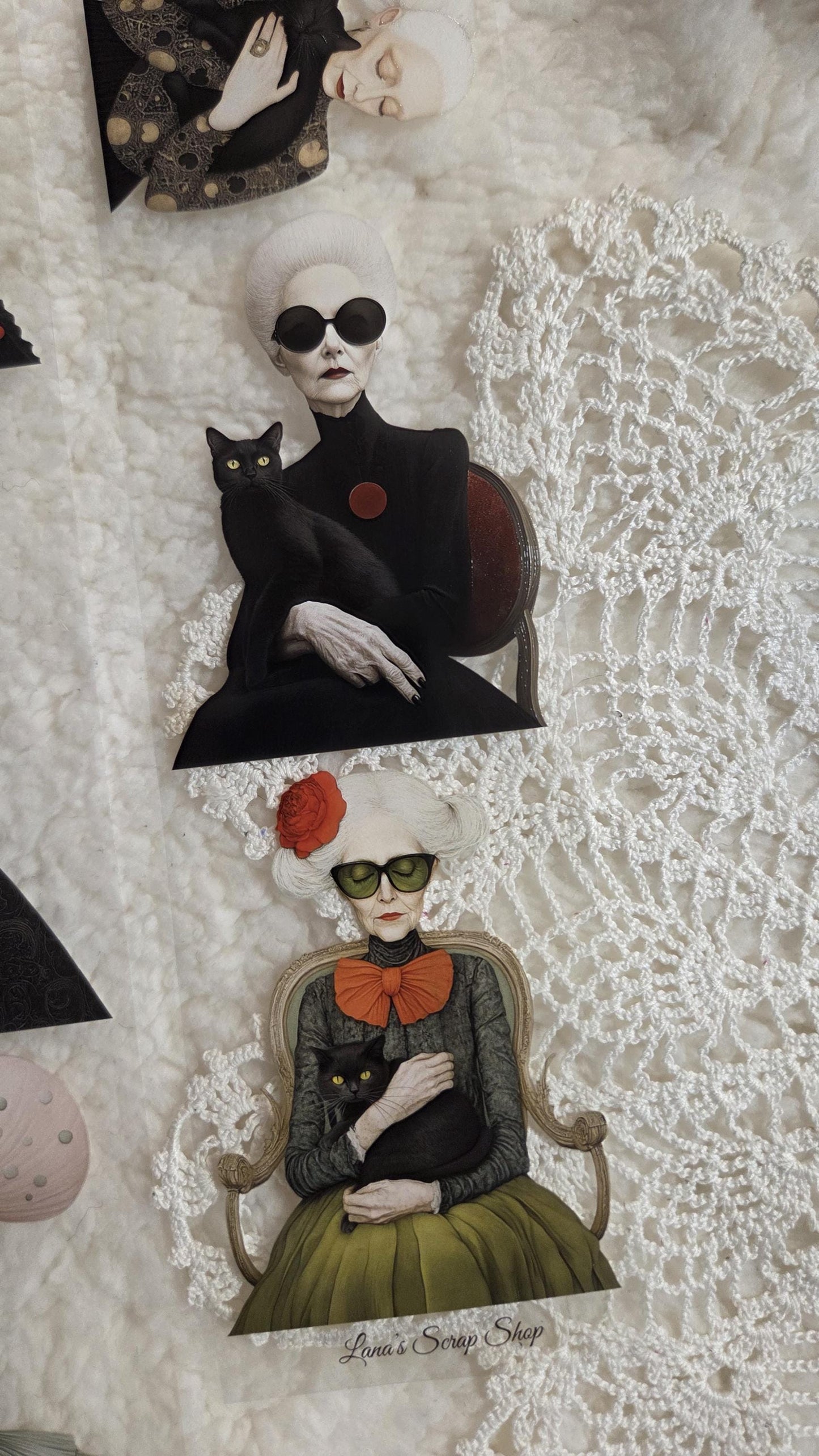 Old Ladies with Cats - PET Tape | Scrapbooking & Journaling