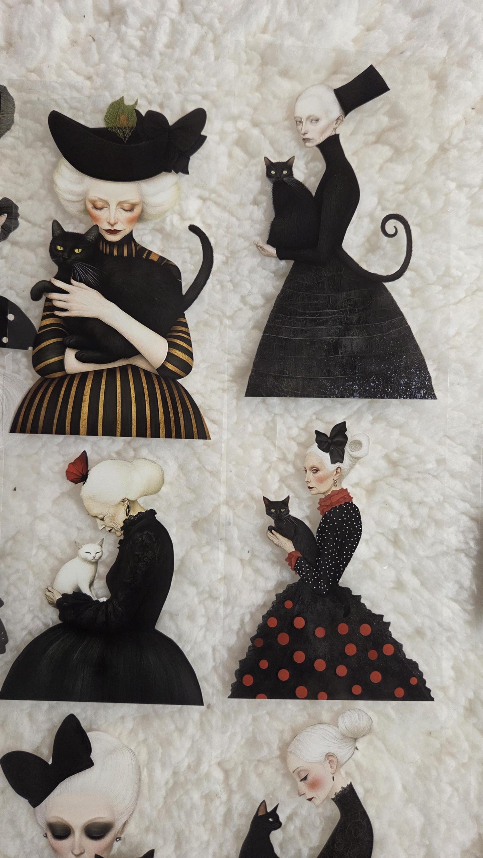 Old Ladies with Cats - PET Tape | Scrapbooking & Journaling