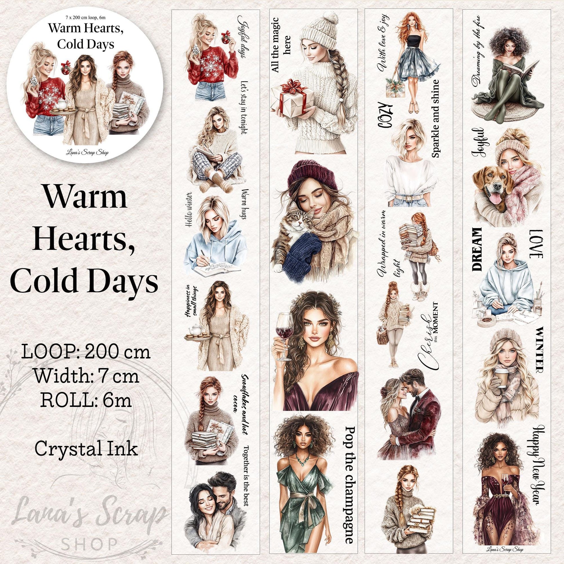 Warm Hearts, Cold Days - PET Tape | Scrapbooking & Journaling Supplies