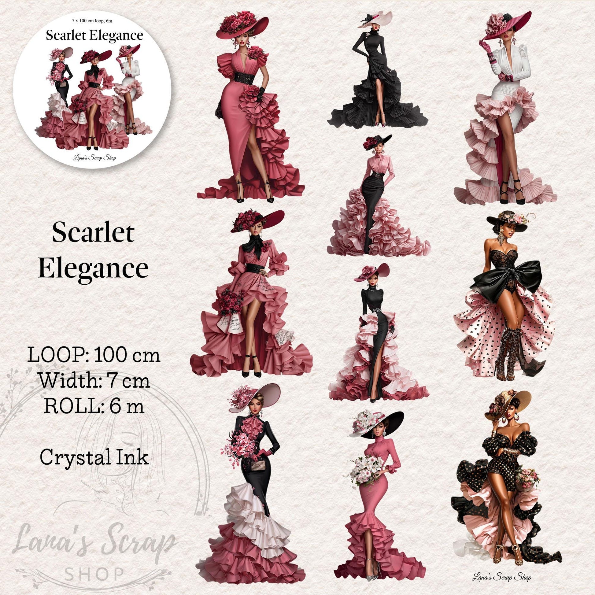 Scarlet Elegance - PET Tape | Scrapbooking & Journaling Supplies