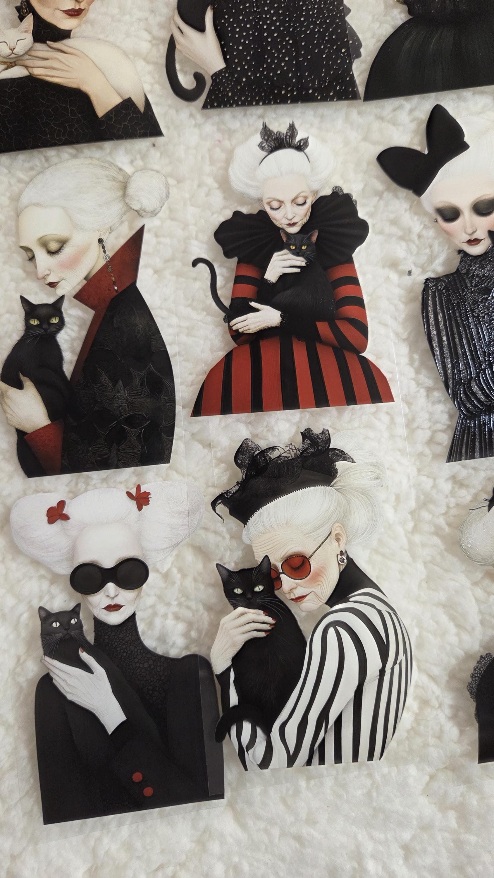 Old Ladies with Cats - PET Tape | Scrapbooking & Journaling