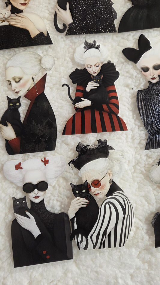 Old Ladies with Cats - PET Tape | Scrapbooking & Journaling