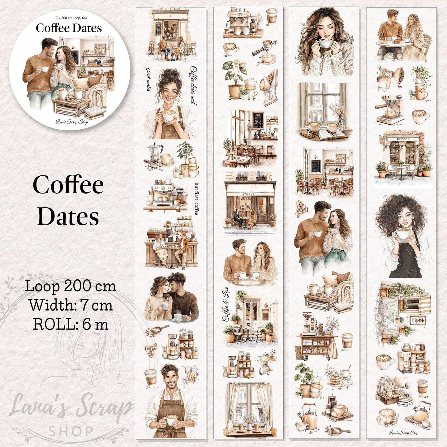 Coffee Dates - PET Tape | Scrapbooking & Journaling