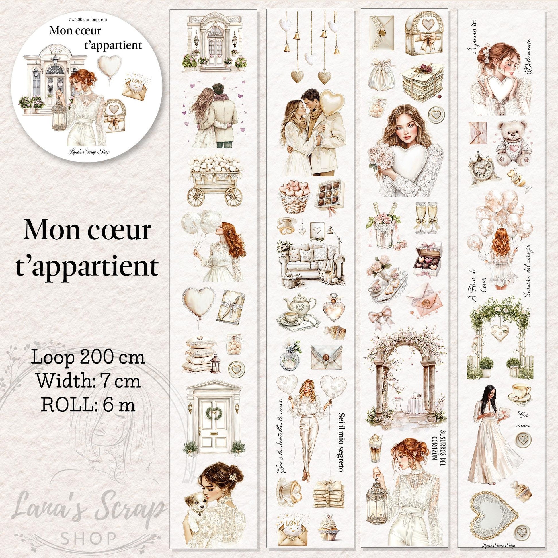 Mon cœur t’appartient - PET Tape | Scrapbooking & Journaling
