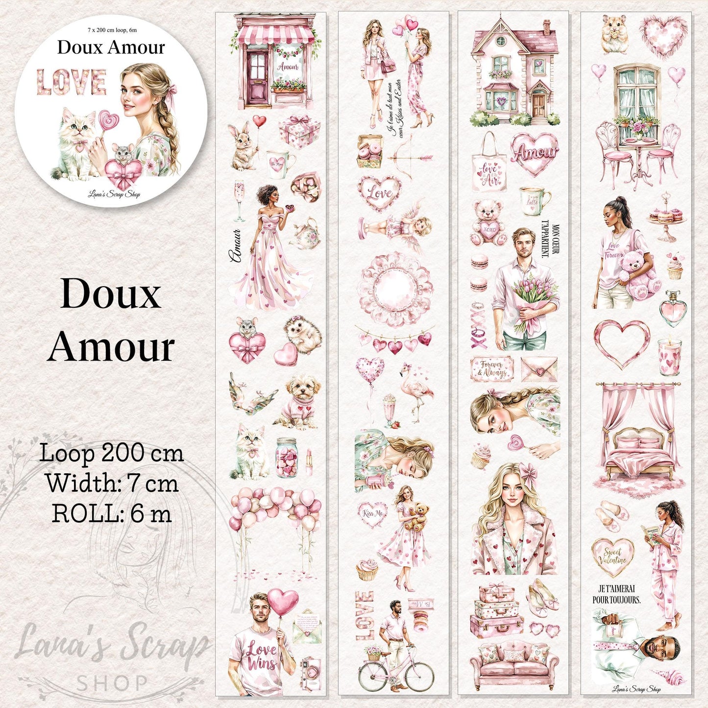 Doux Amour - PET Tape | Scrapbooking & Journaling