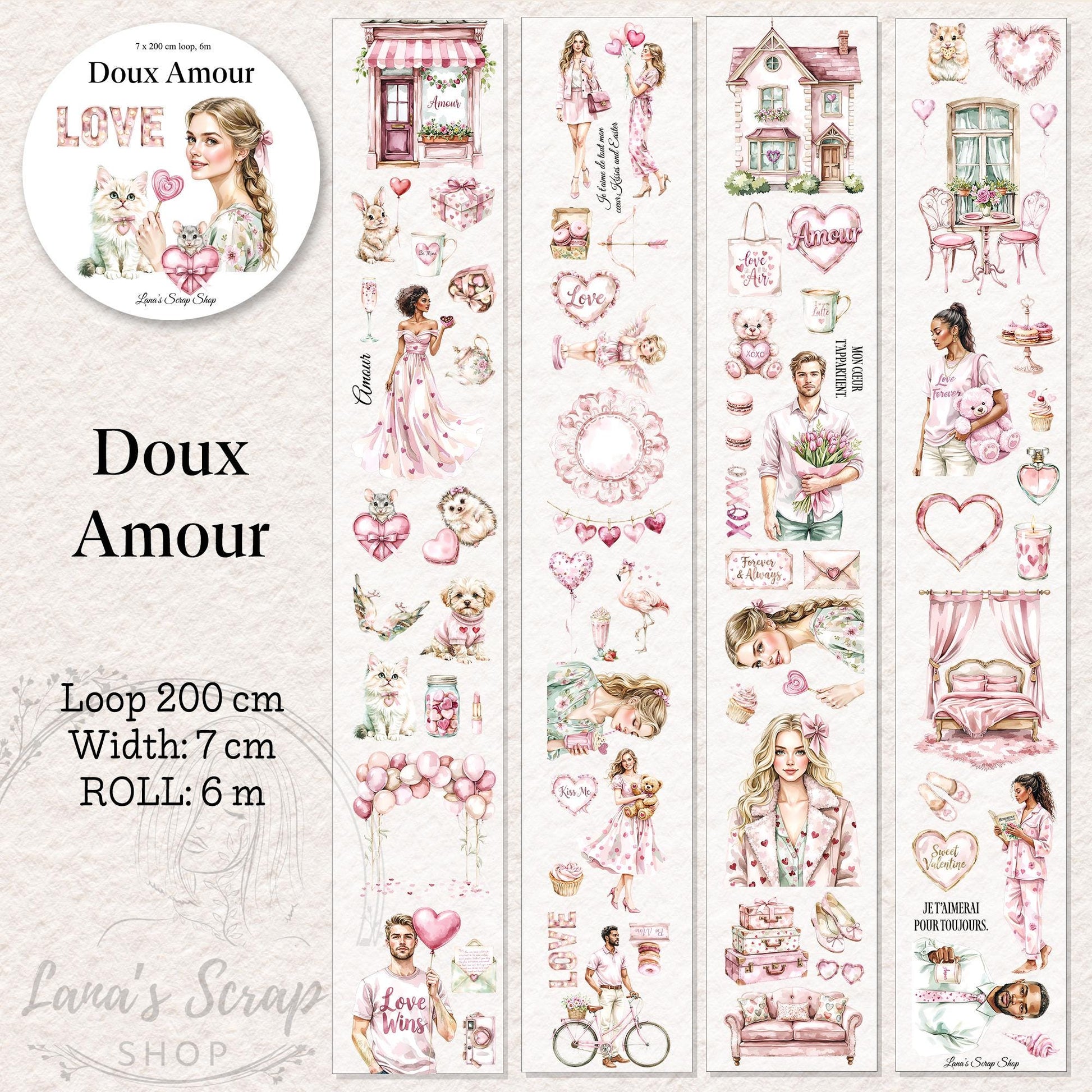 Doux Amour - PET Tape | Scrapbooking & Journaling