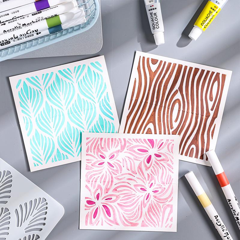 STENCIL: 6pcs stencils , 10 cm x 10cm