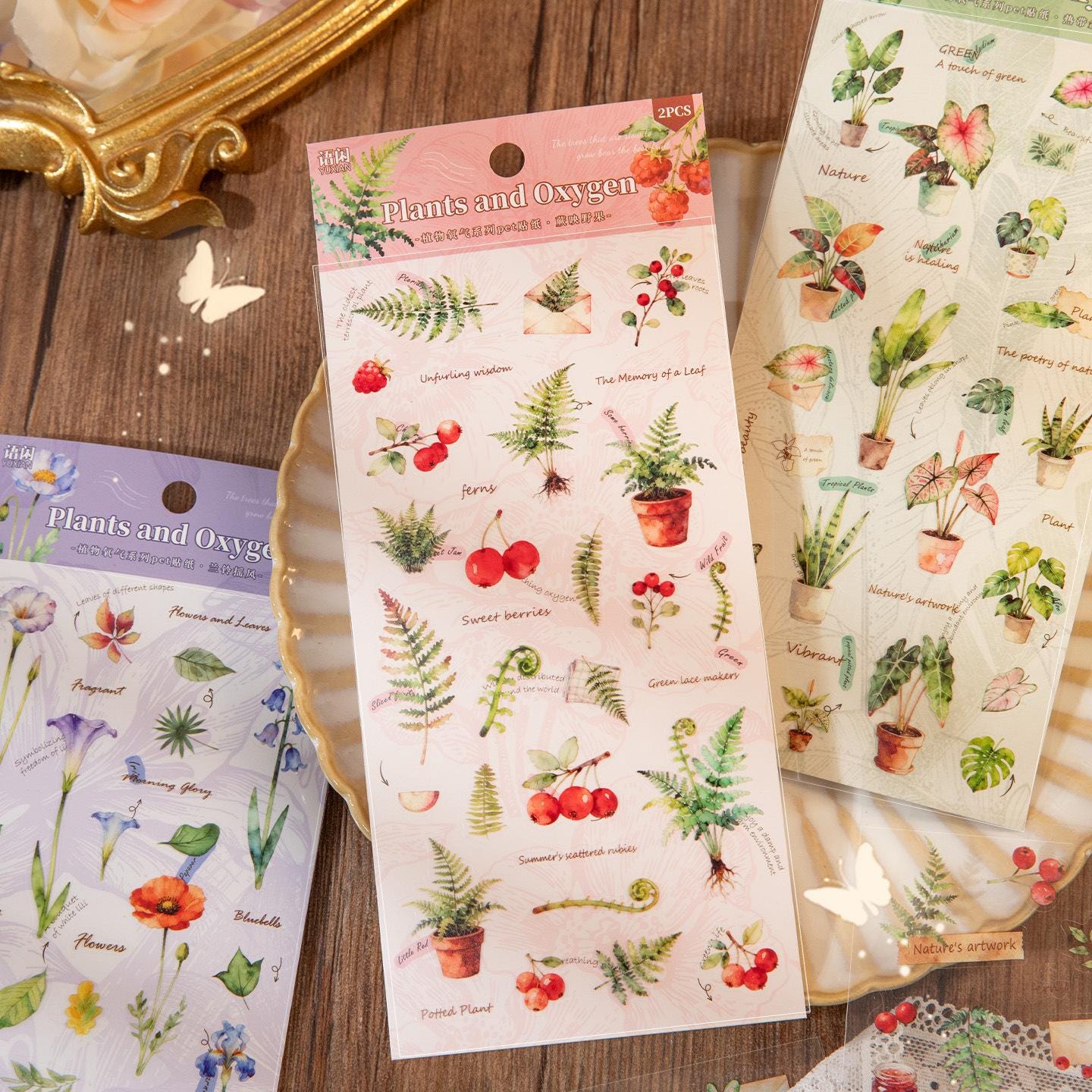 PET Stickers Sheets: Plants, 2 pcs