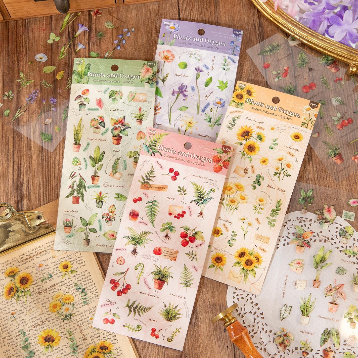 PET Stickers Sheets: Plants, 2 pcs