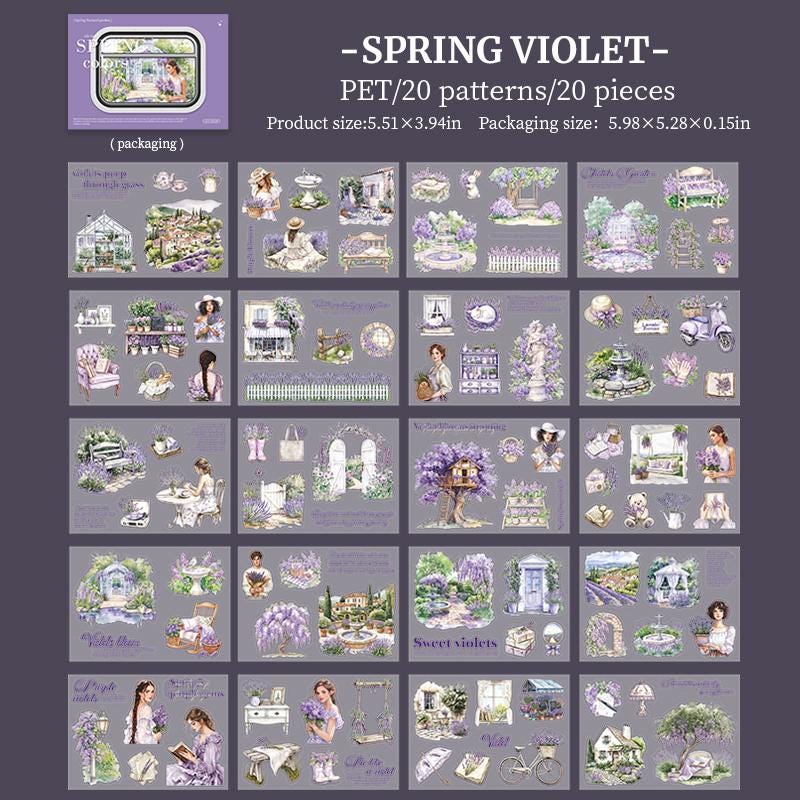 Sticker BOOK: Spring Colors, 20 sheets