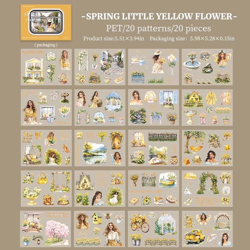 Sticker BOOK: Spring Colors, 20 sheets
