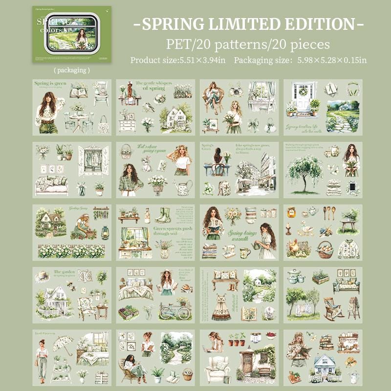 Sticker BOOK: Spring Colors, 20 sheets
