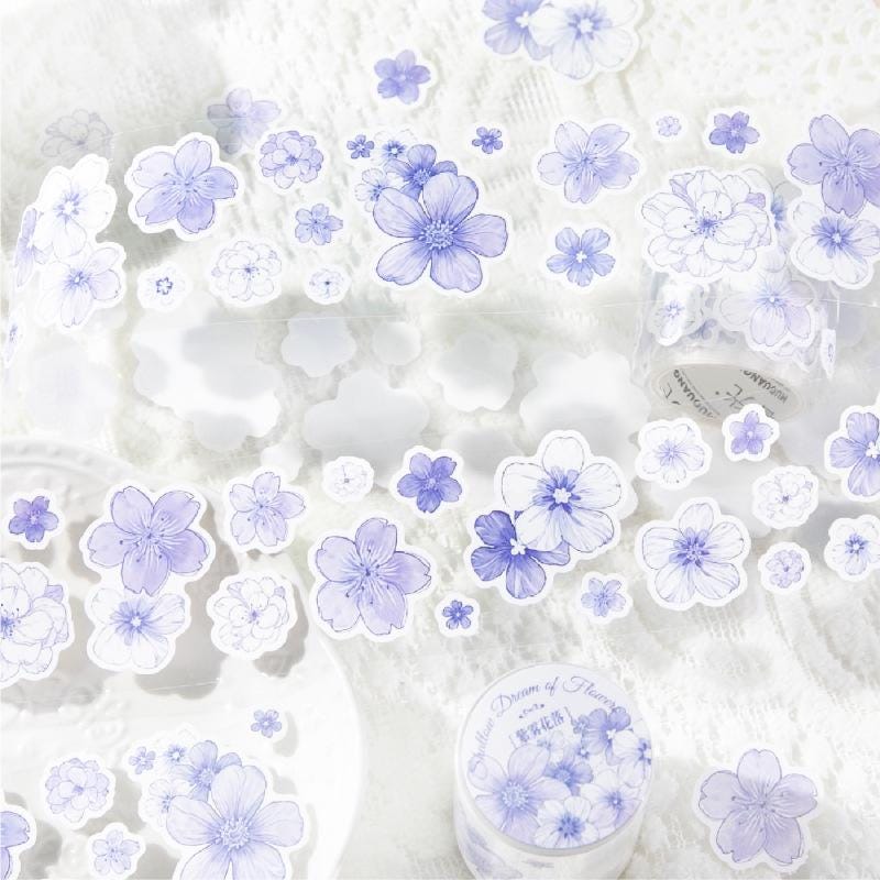 PET Tape: Flowers, 1 roll