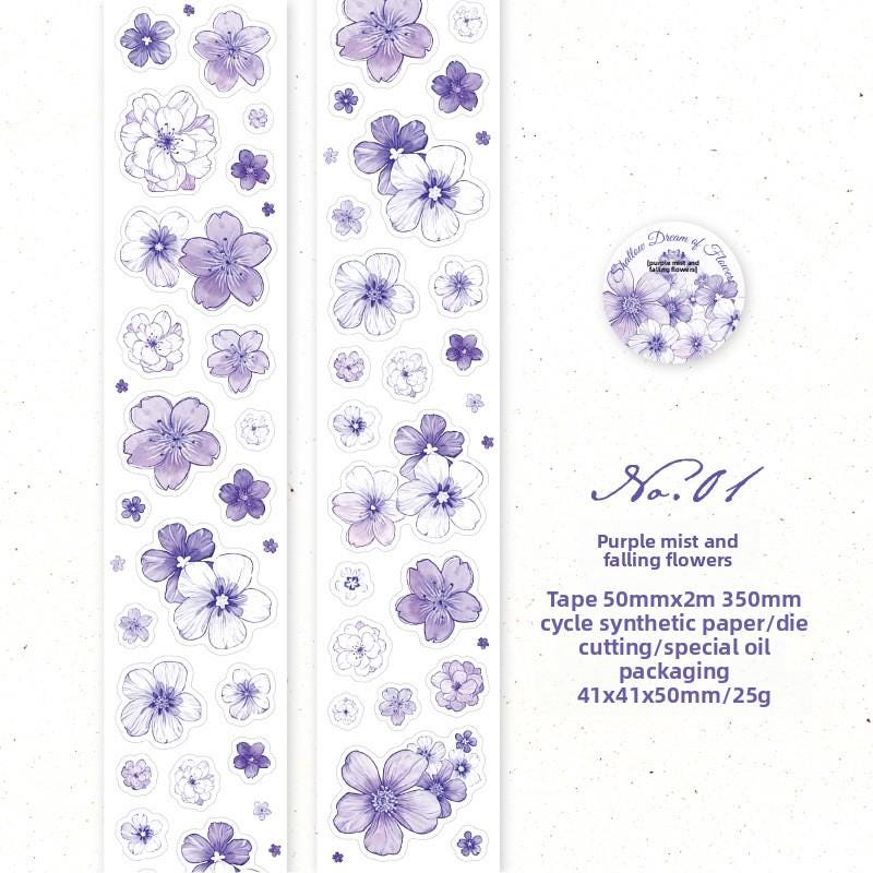 PET Tape: Flowers, 1 roll