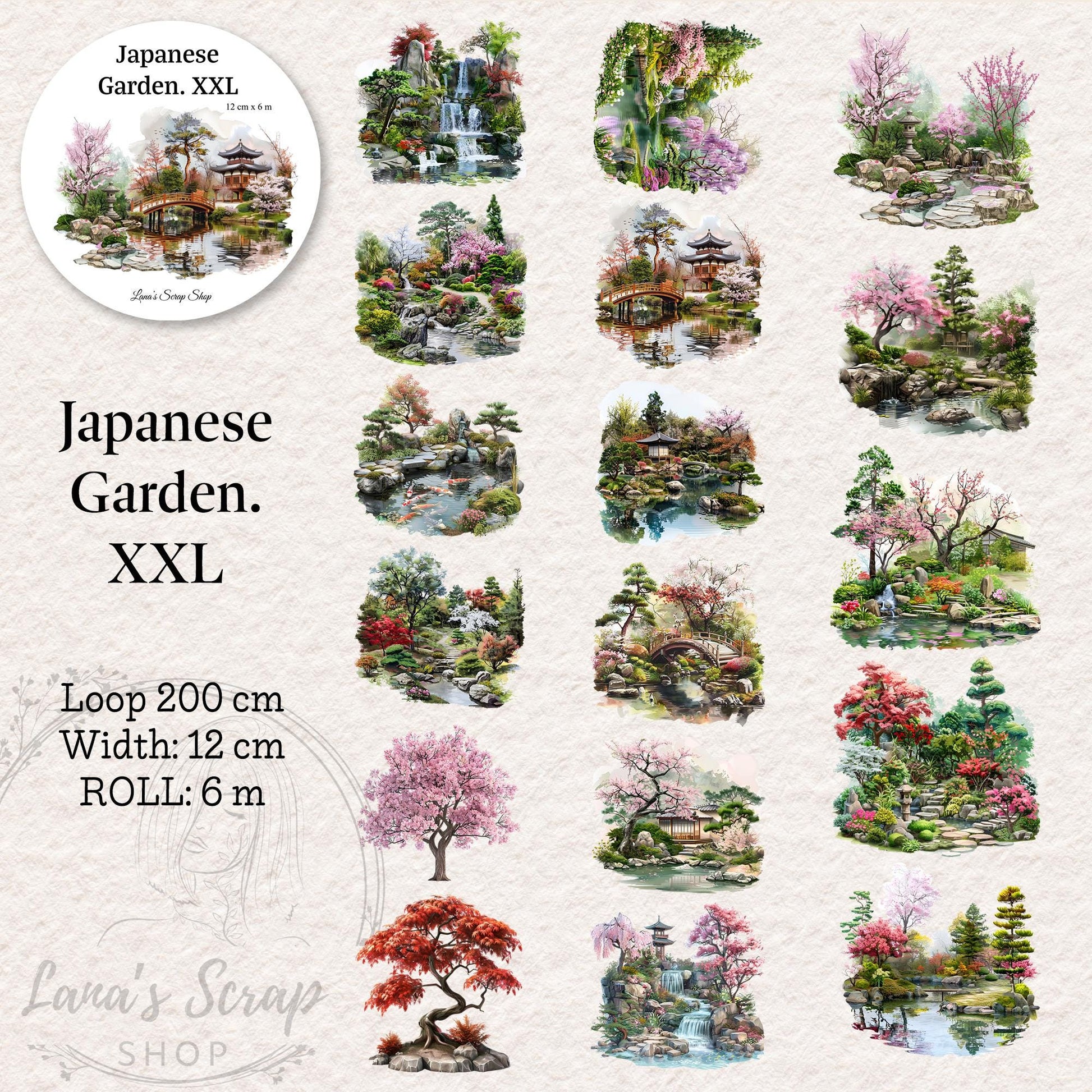 Japanese Garden XXL - PET Tape | Scrapbooking & Journaling