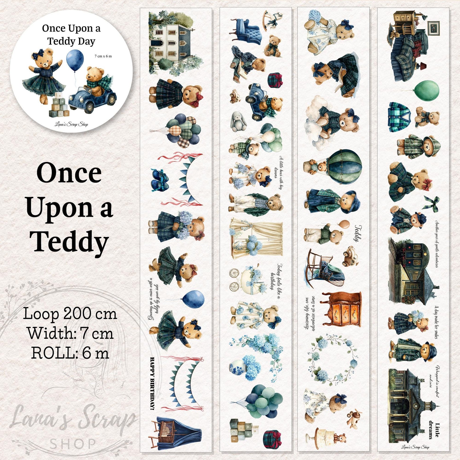 Once Upon a Teddy Day - PET Tape | Scrapbooking & Journaling