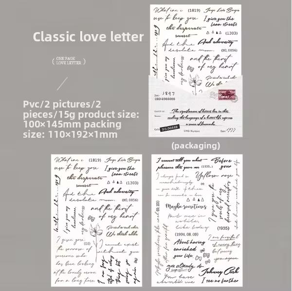 TRANSFER STICKERS: Letters Serie, 2 pcs/pack