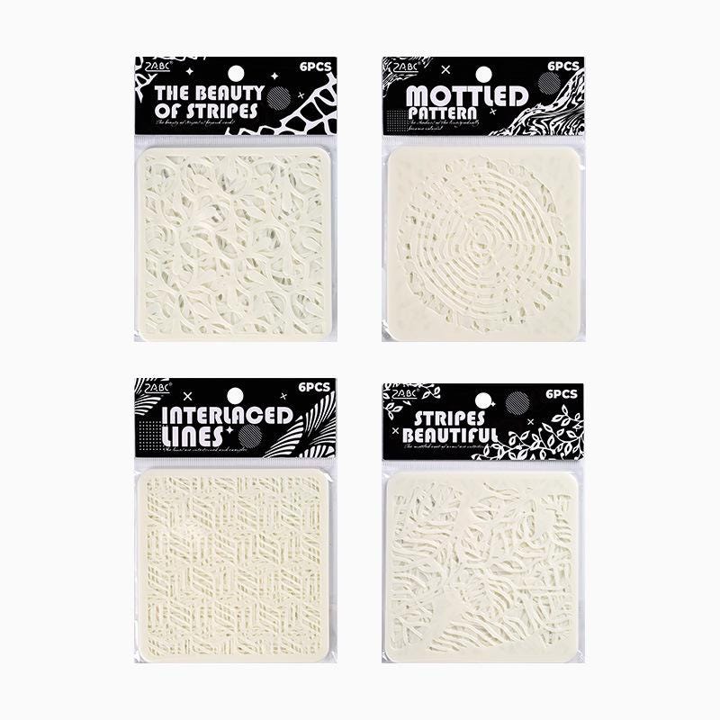 STENCIL: 6pcs stencils , 10 cm x 10cm
