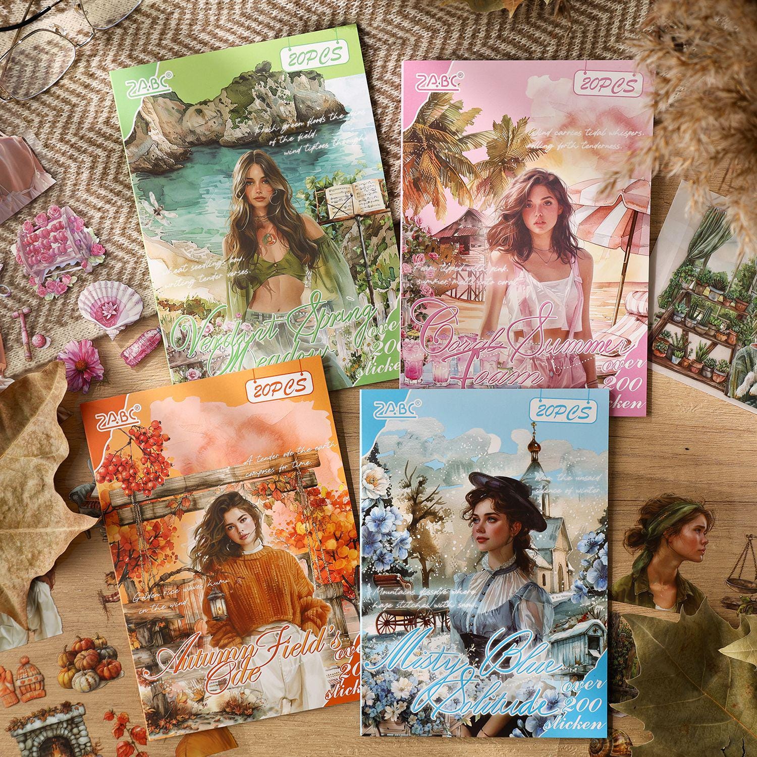 Sticker BOOK: Four Seasons, 20 sheets