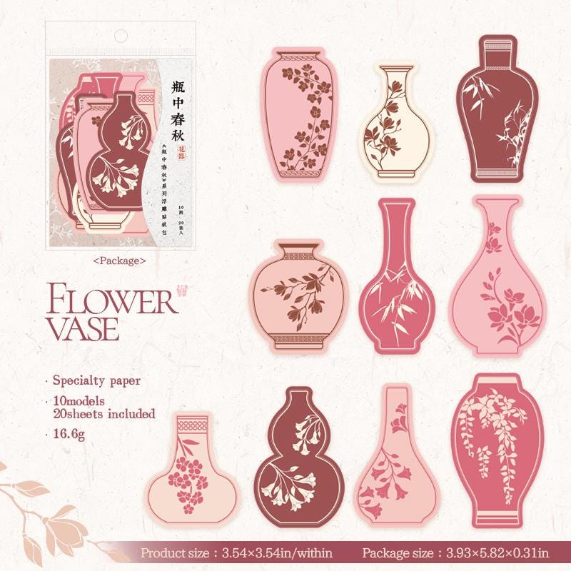 STICKER PACK: Vases, 20 pcs