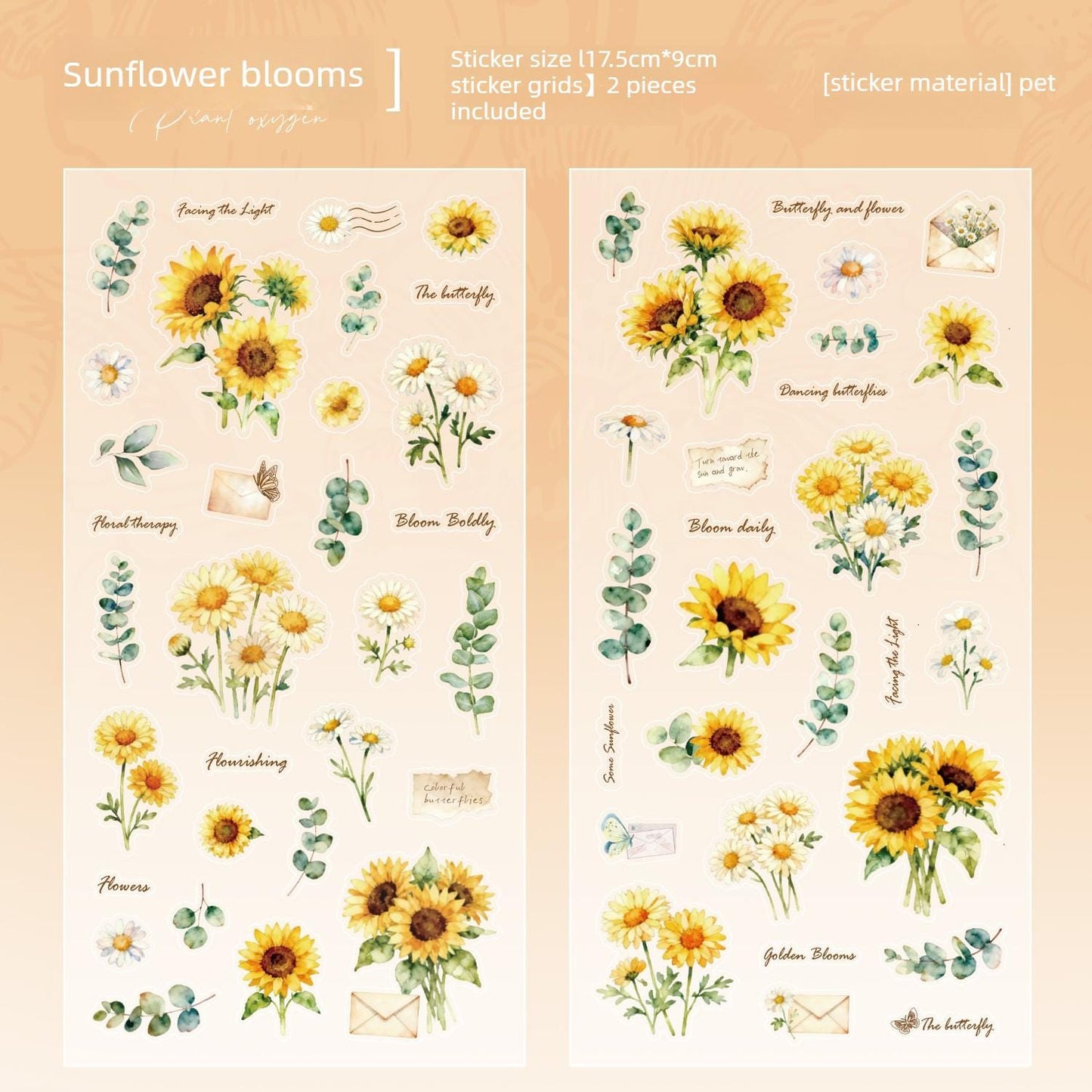 PET Stickers Sheets: Plants, 2 pcs