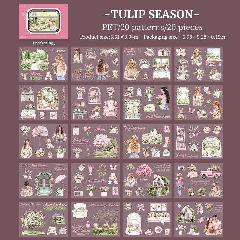 Sticker BOOK: Spring Colors, 20 sheets