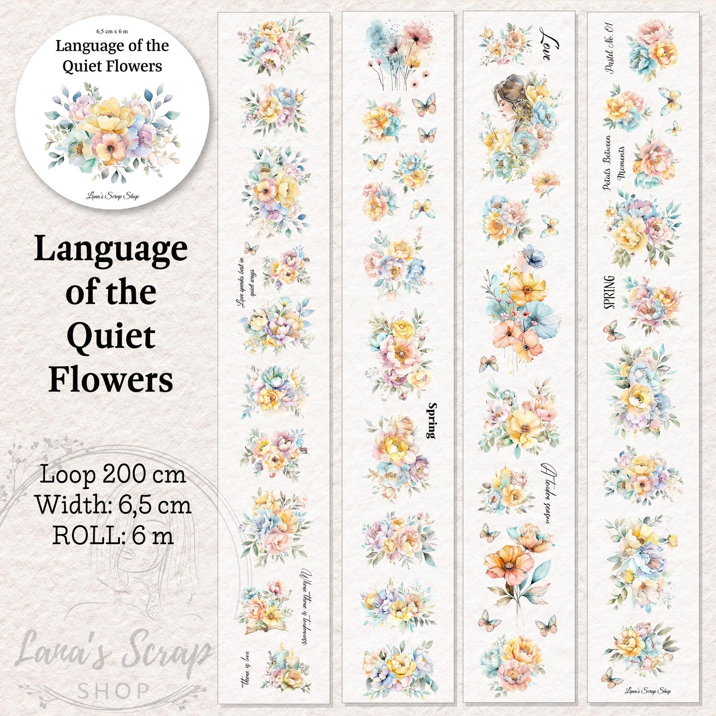 Language of the Quiet Flowers - PET Tape | Scrapbooking & Journaling