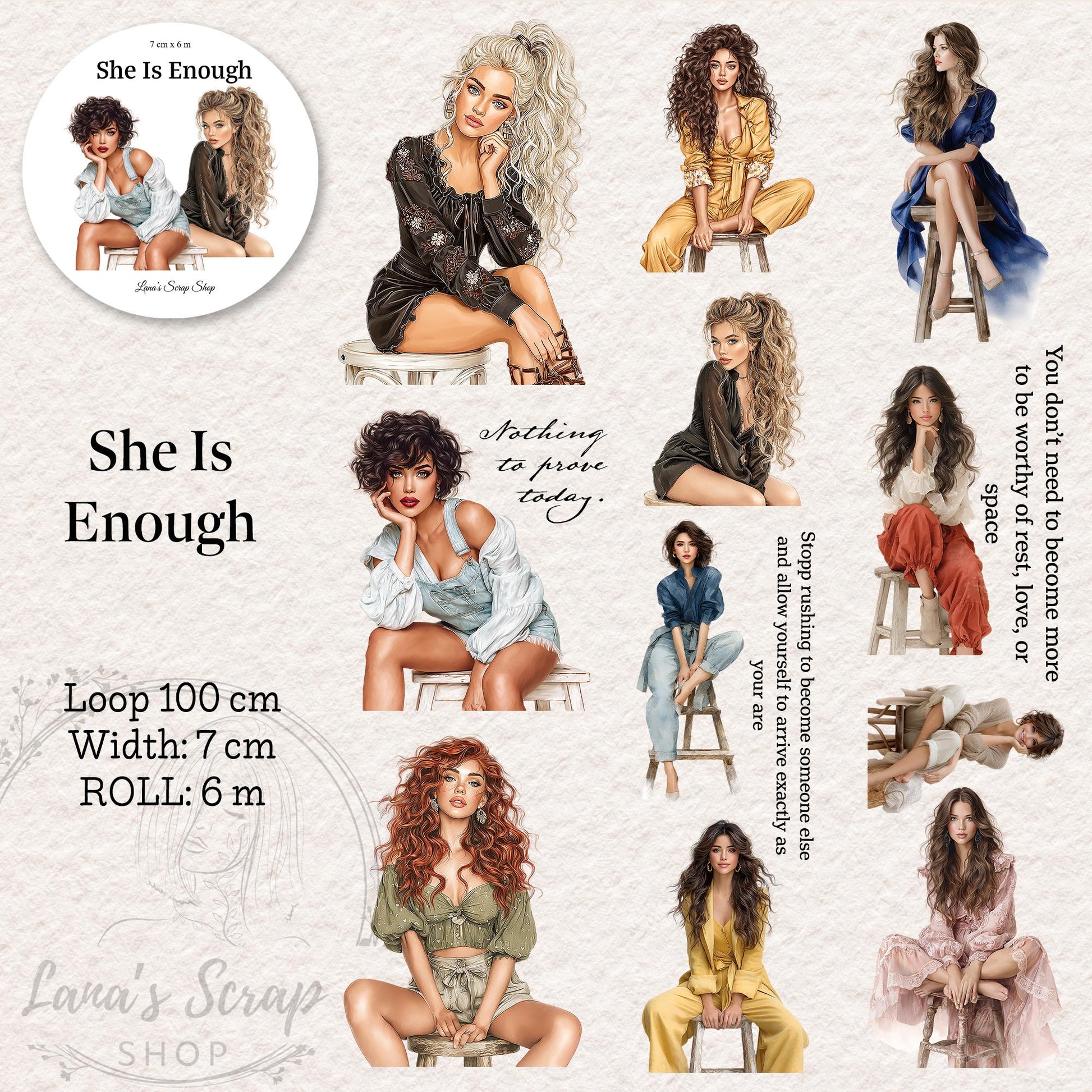 She Is Enough - PET Tape | Scrapbooking & Journaling