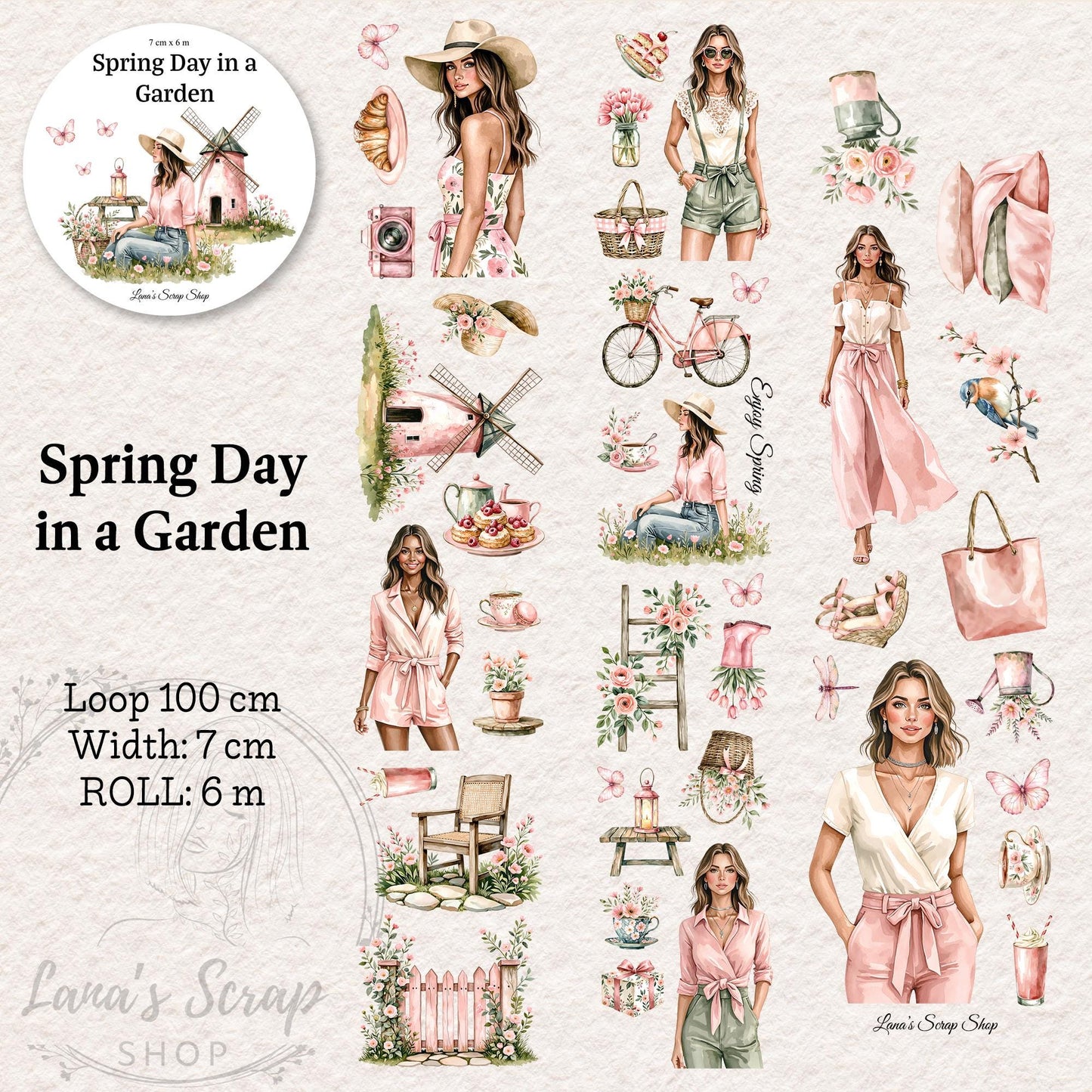 Spring Day in a Garden - PET Tape | Scrapbooking & Journaling