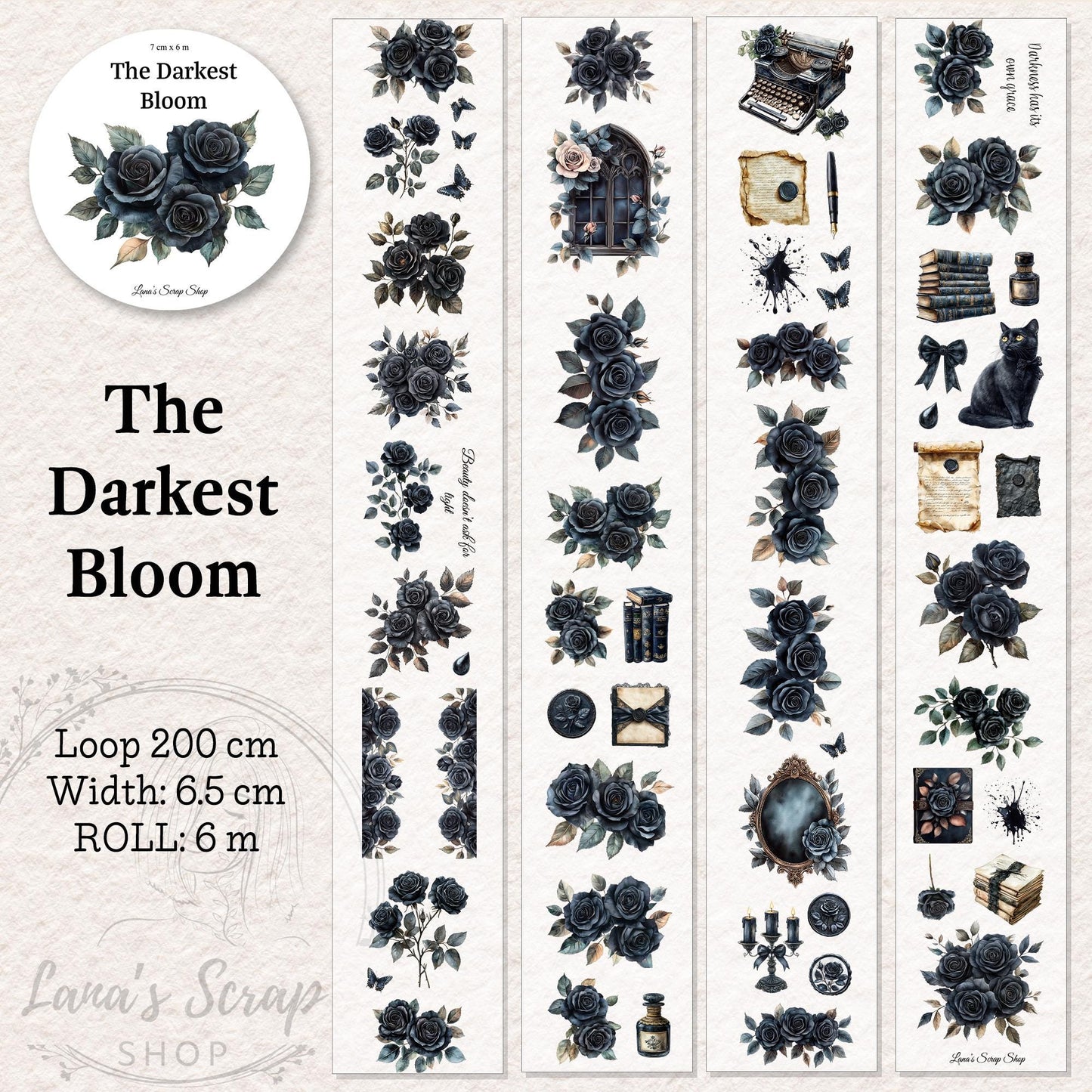 The Darkest Bloom - PET Tape | Scrapbooking & Journaling