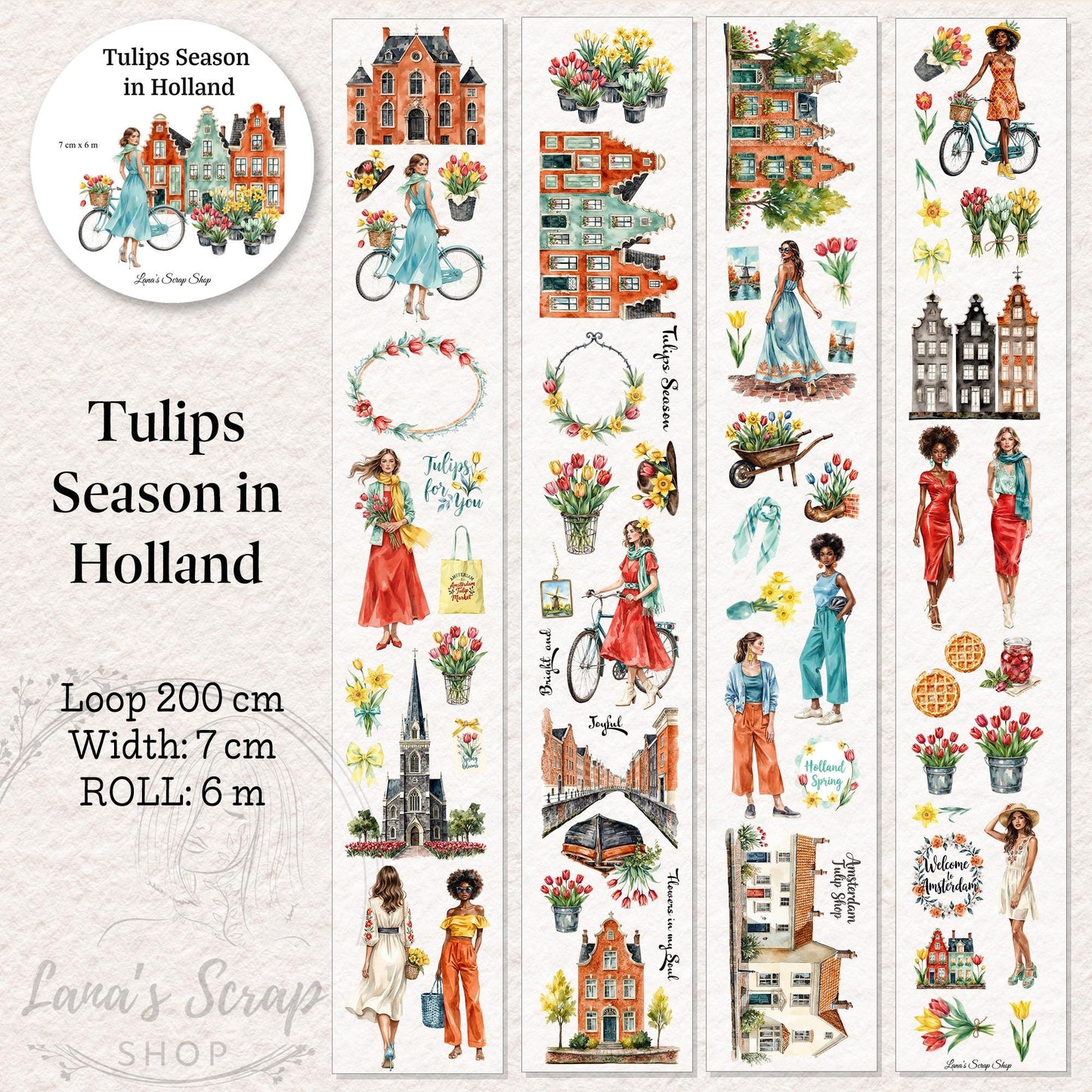 Tulips Season in Holland - PET Tape | Scrapbooking & Journaling