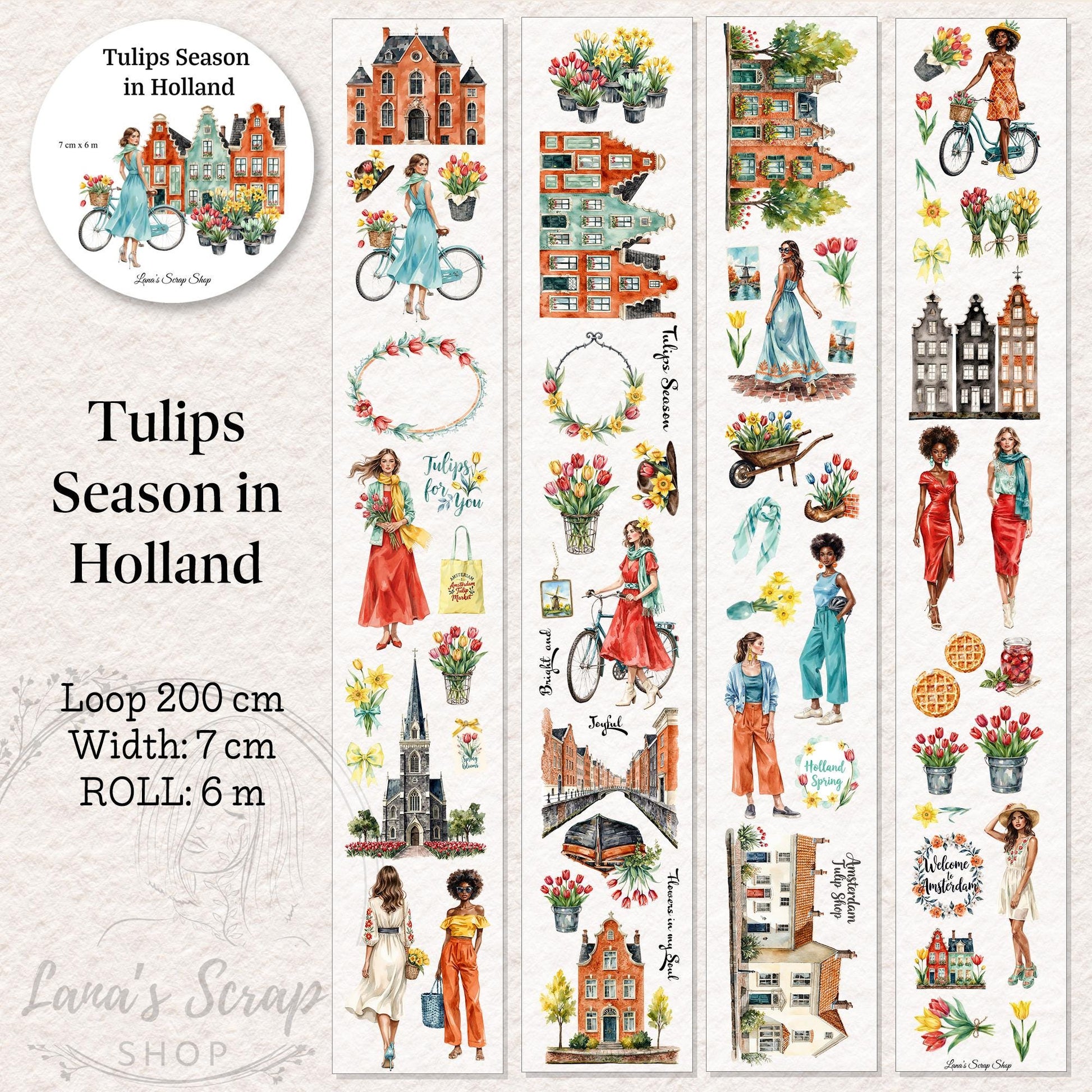 Tulips Season in Holland - PET Tape | Scrapbooking & Journaling