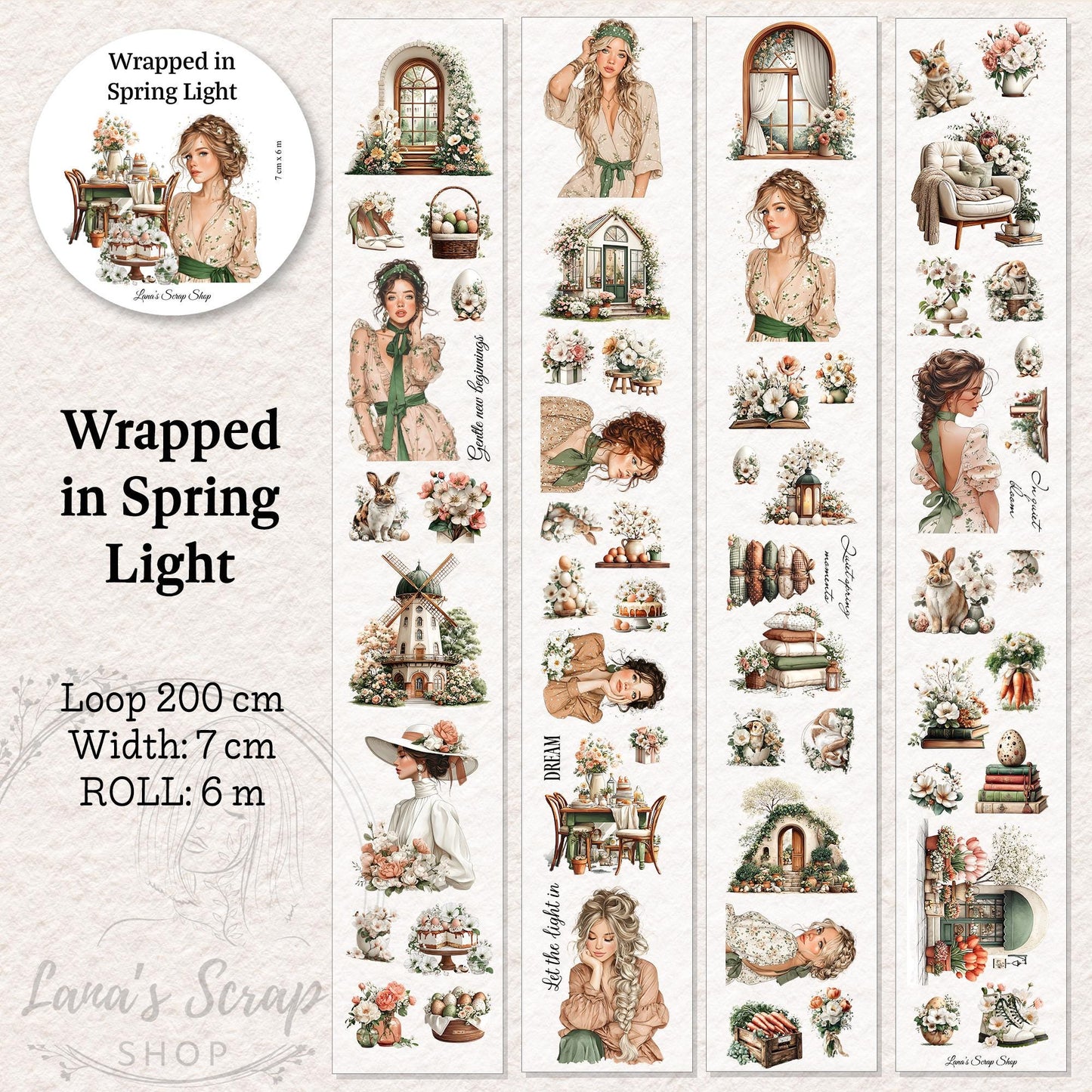 Wrapped in Spring Light - PET Tape | Scrapbooking & Journaling