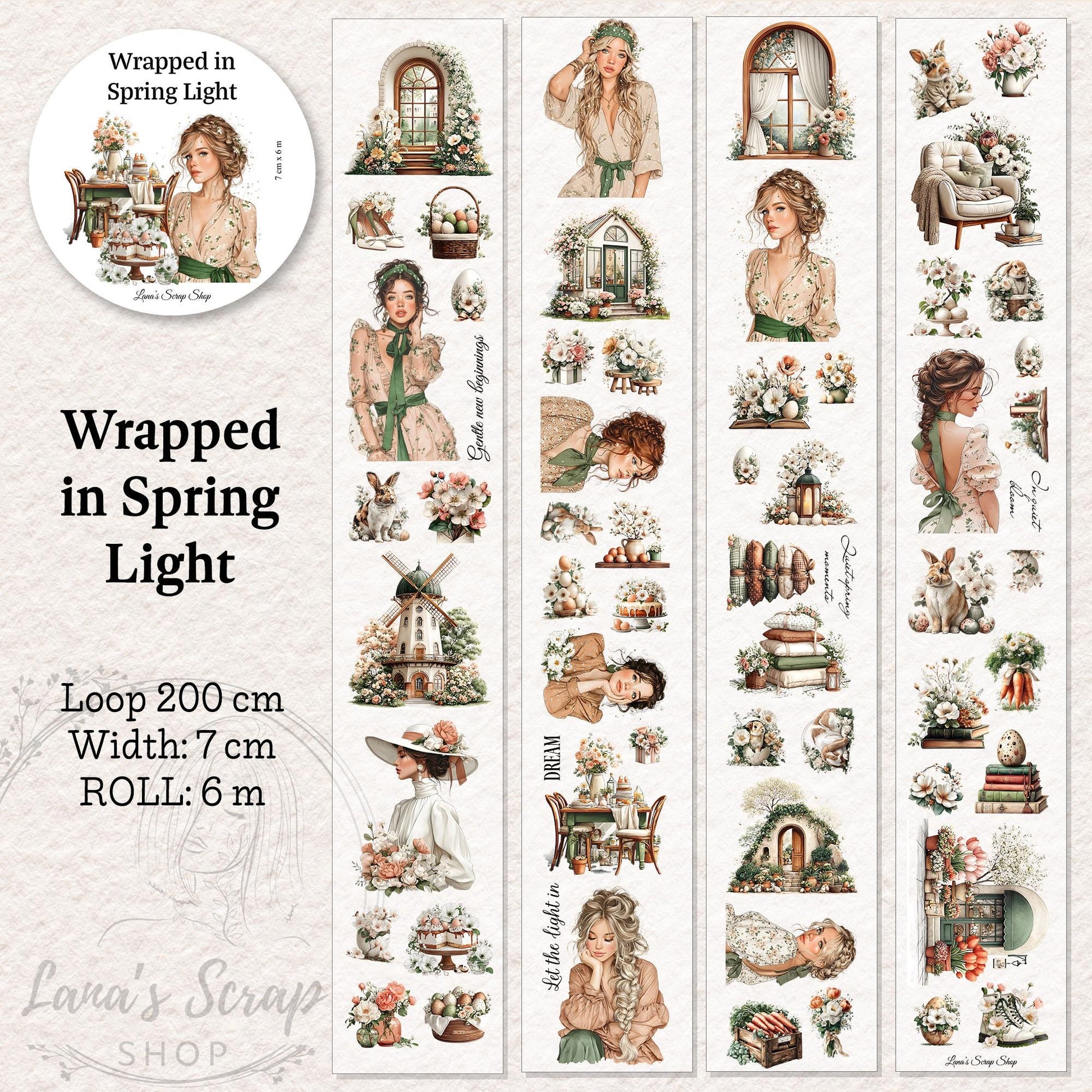 Wrapped in Spring Light - PET Tape | Scrapbooking & Journaling