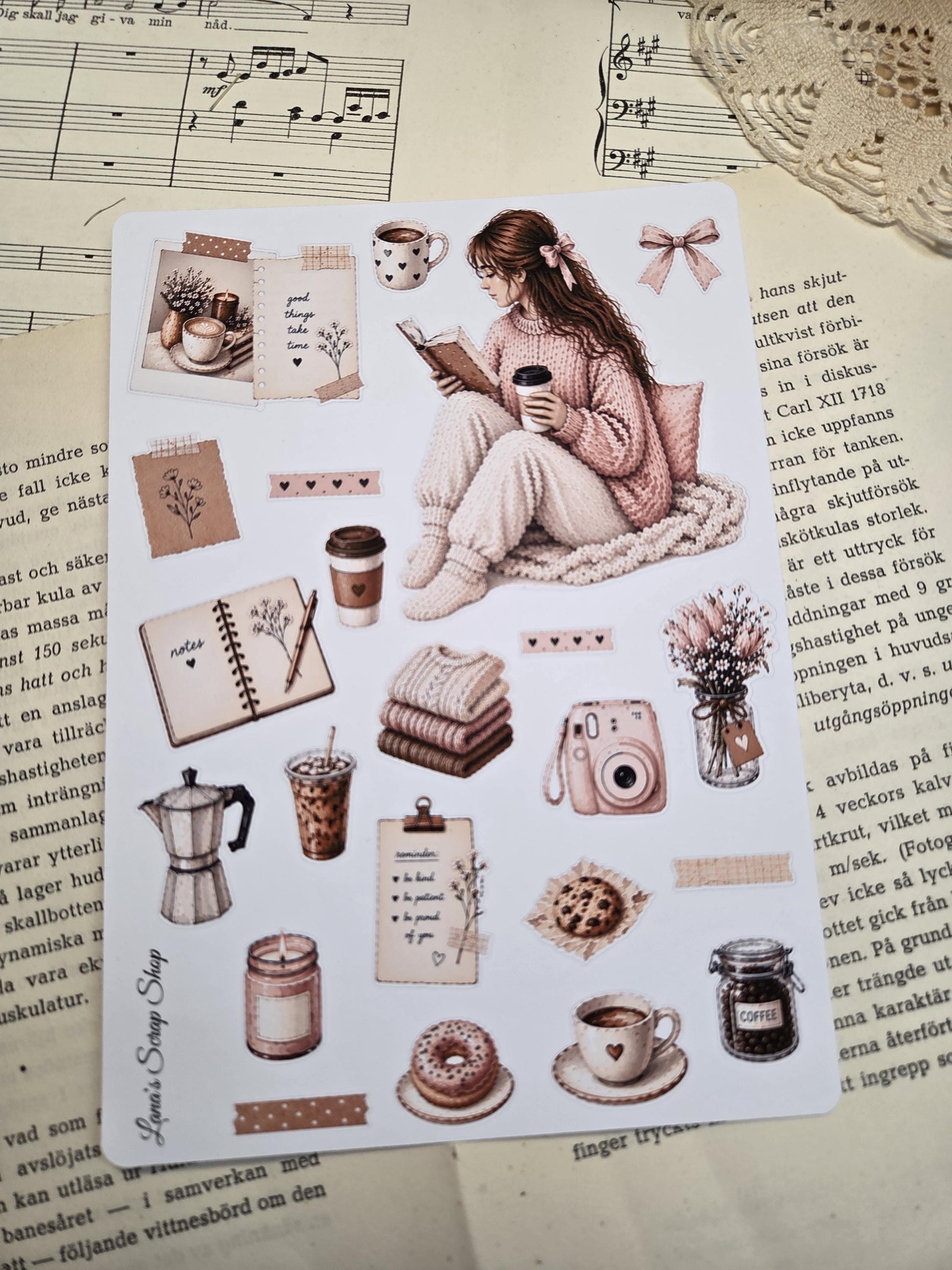 Soft Spring, Stickers Sheet, A5 | Scrapbooking Card Making Art Journaling Paper Craft Junk Journal