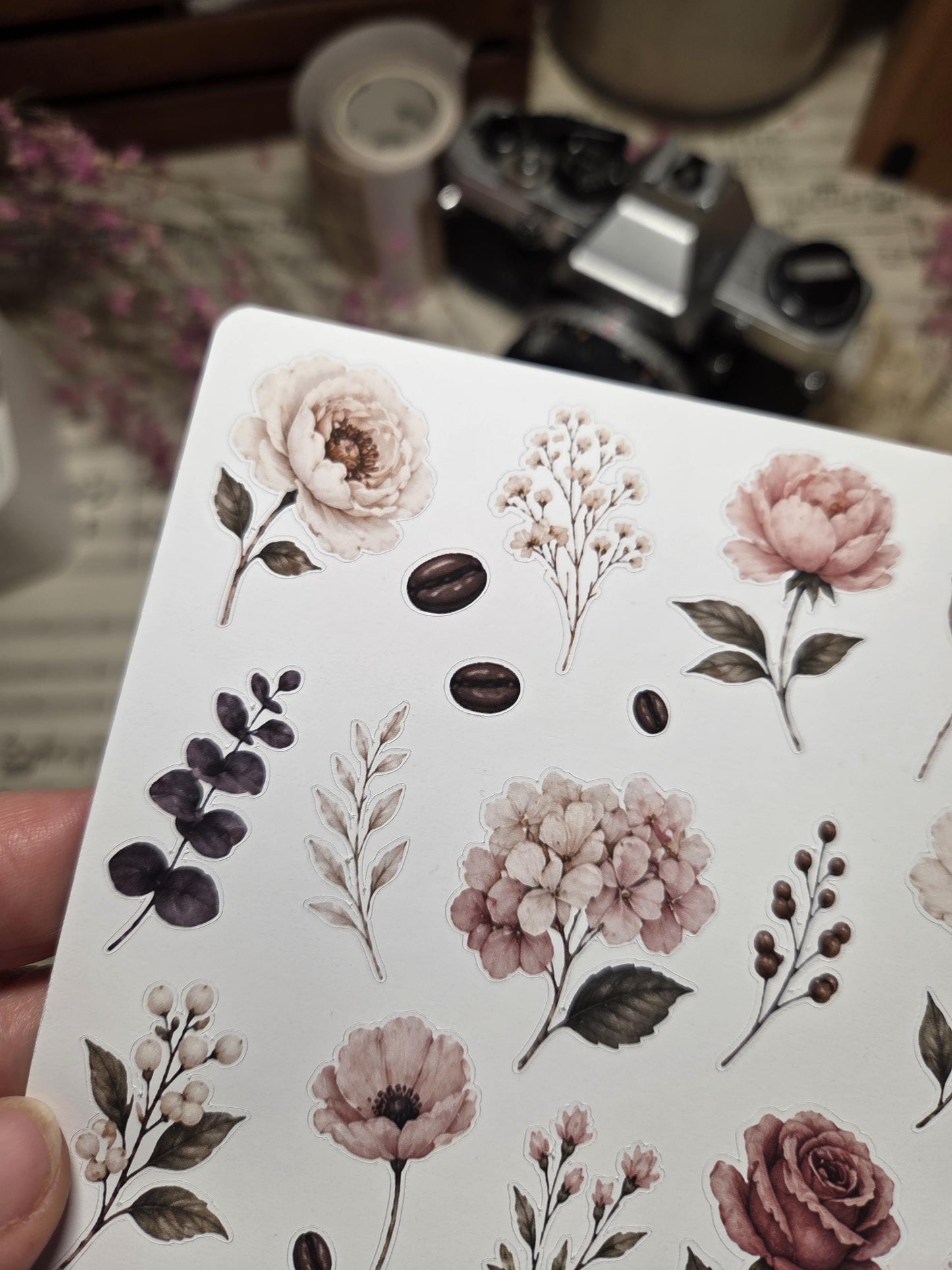 Coffee Bloom Botanicals, Stickers Sheet | Scrapbooking & Journaling