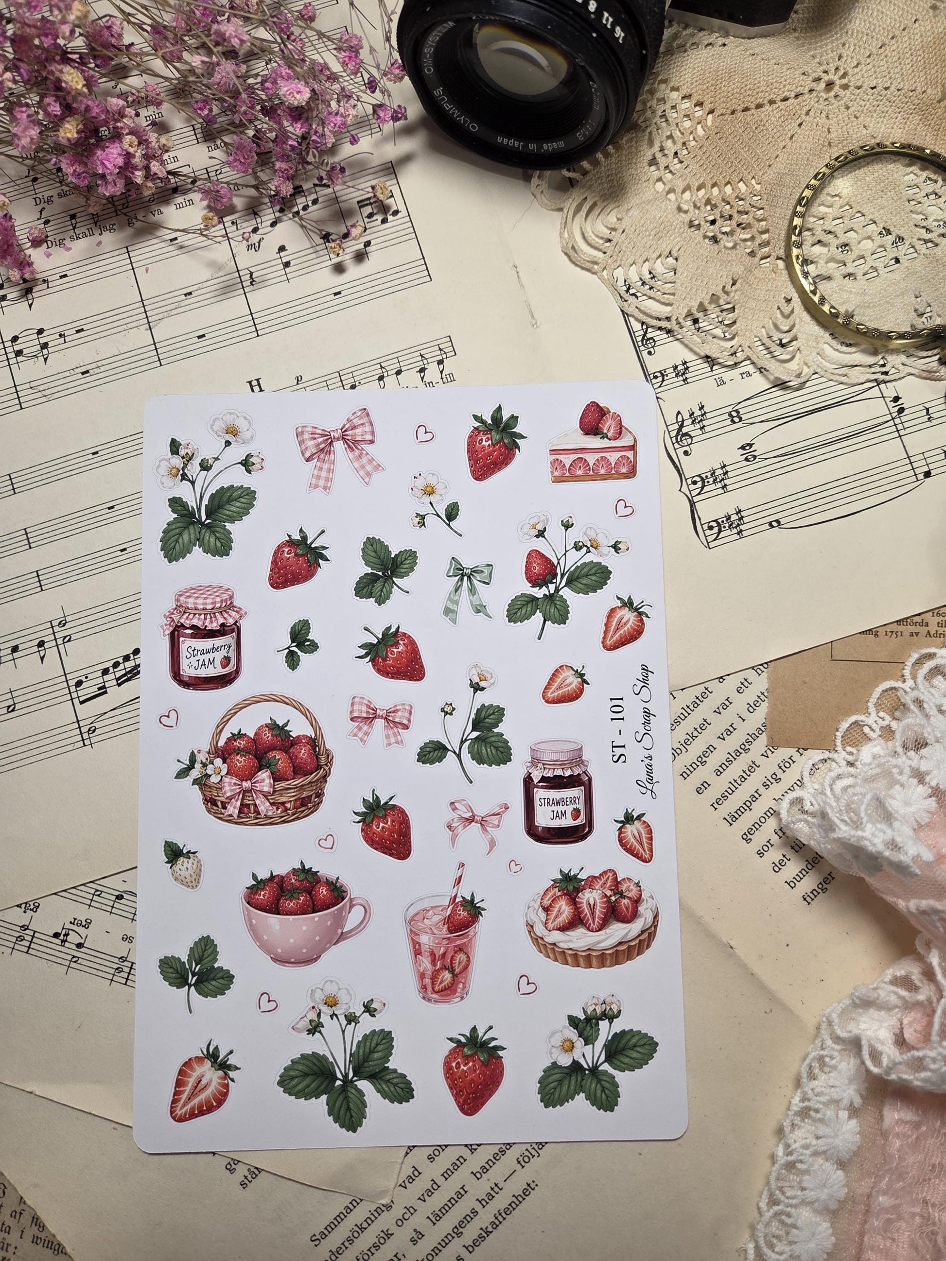 Strawberry Moments, Stickers Sheet | Scrapbooking & Journaling