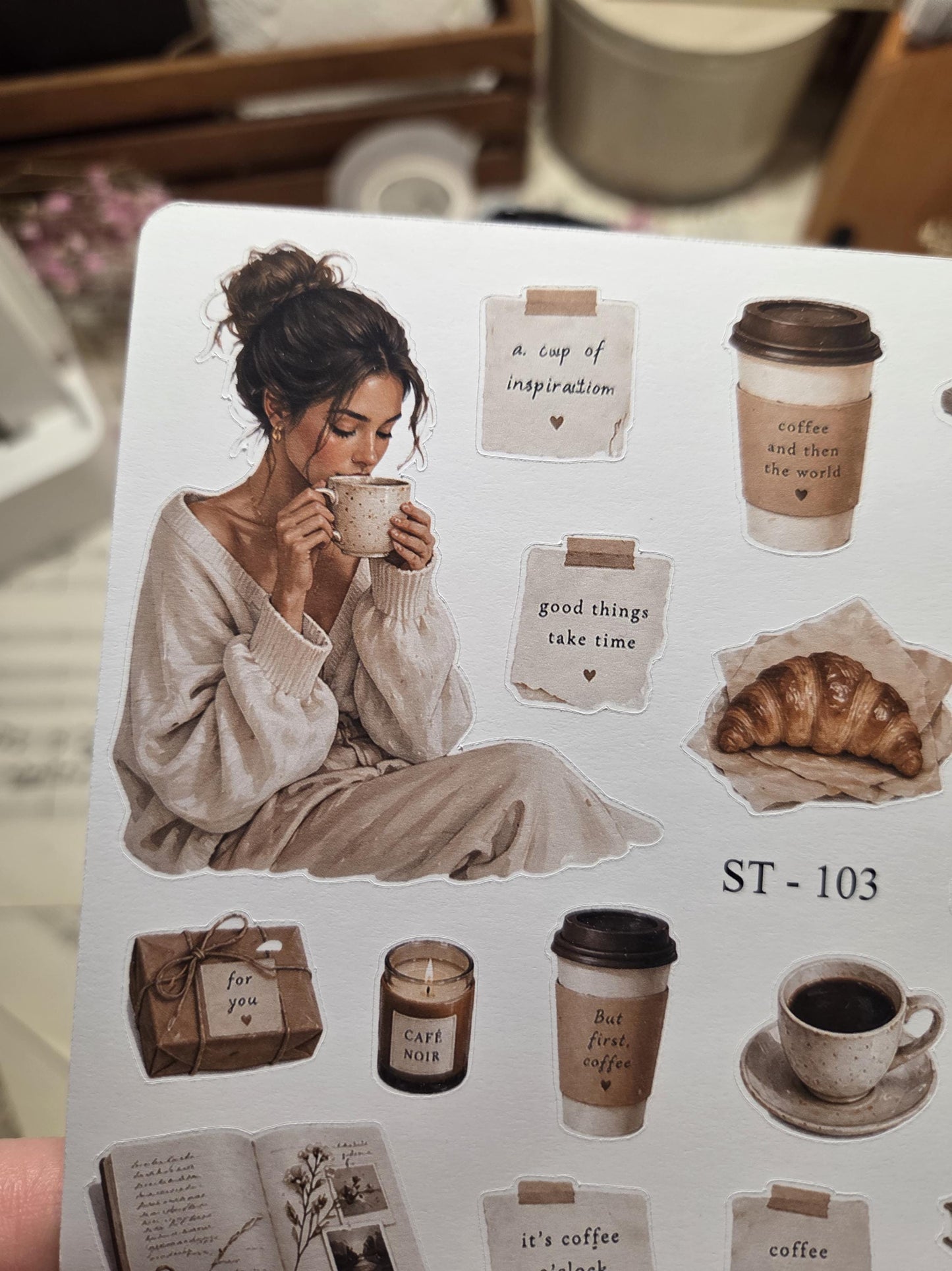 Coffee and Lifestyle, Stickers Sheet | Scrapbooking & Journaling