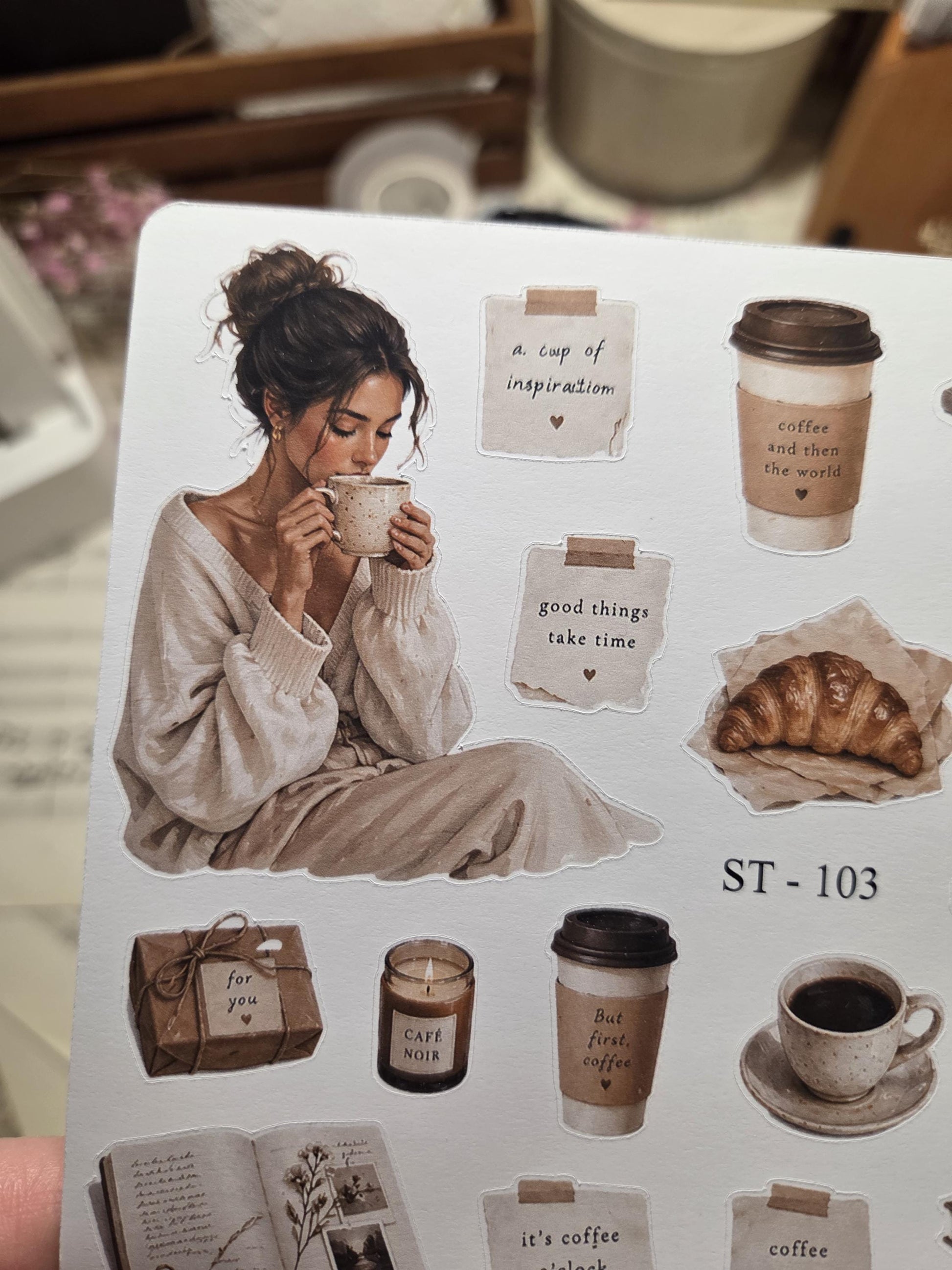 Coffee and Lifestyle, Stickers Sheet | Scrapbooking & Journaling